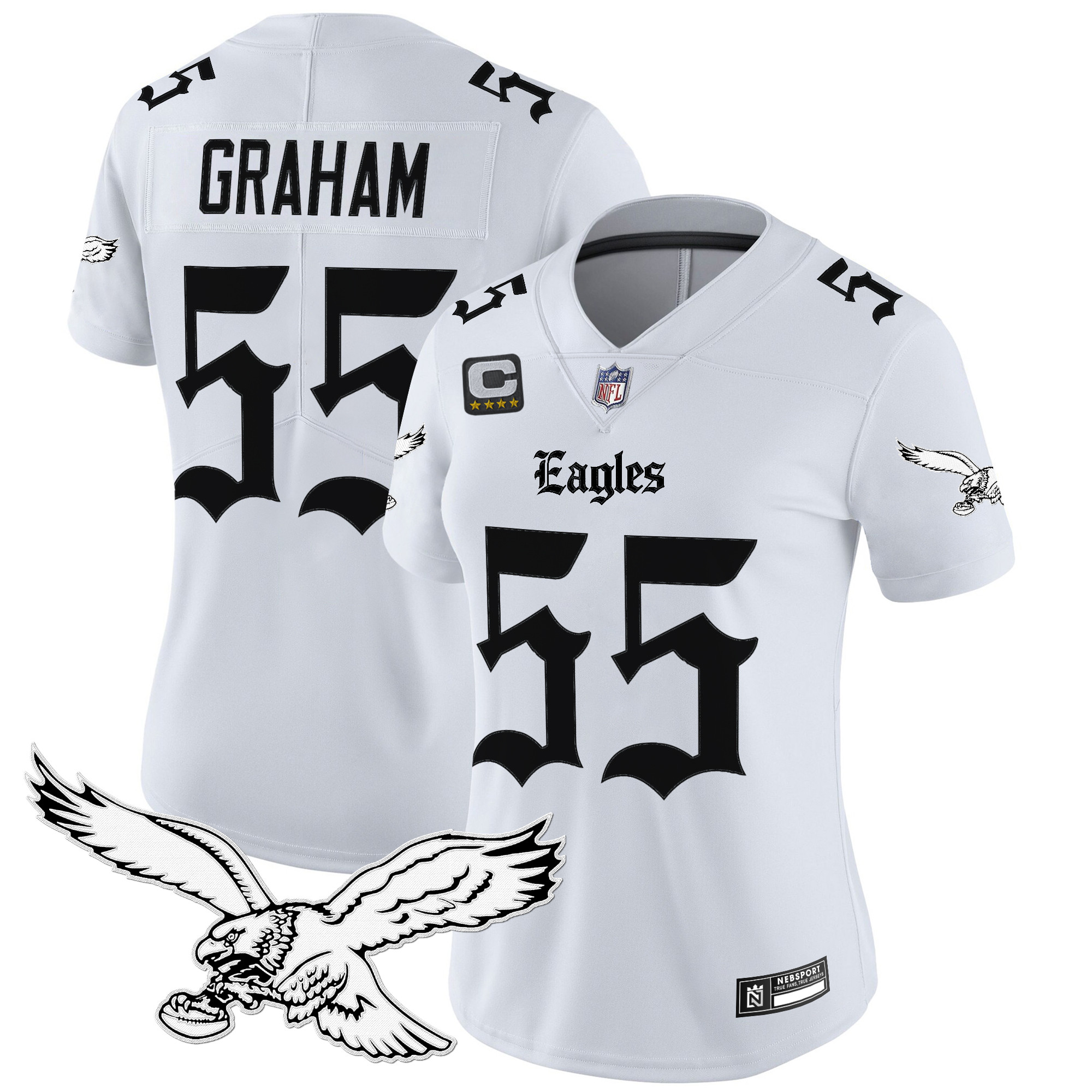 Brandon Graham Women's Philadelphia Eagles Gothic Philly Edition Vapor Limited White Jersey - All Stitched