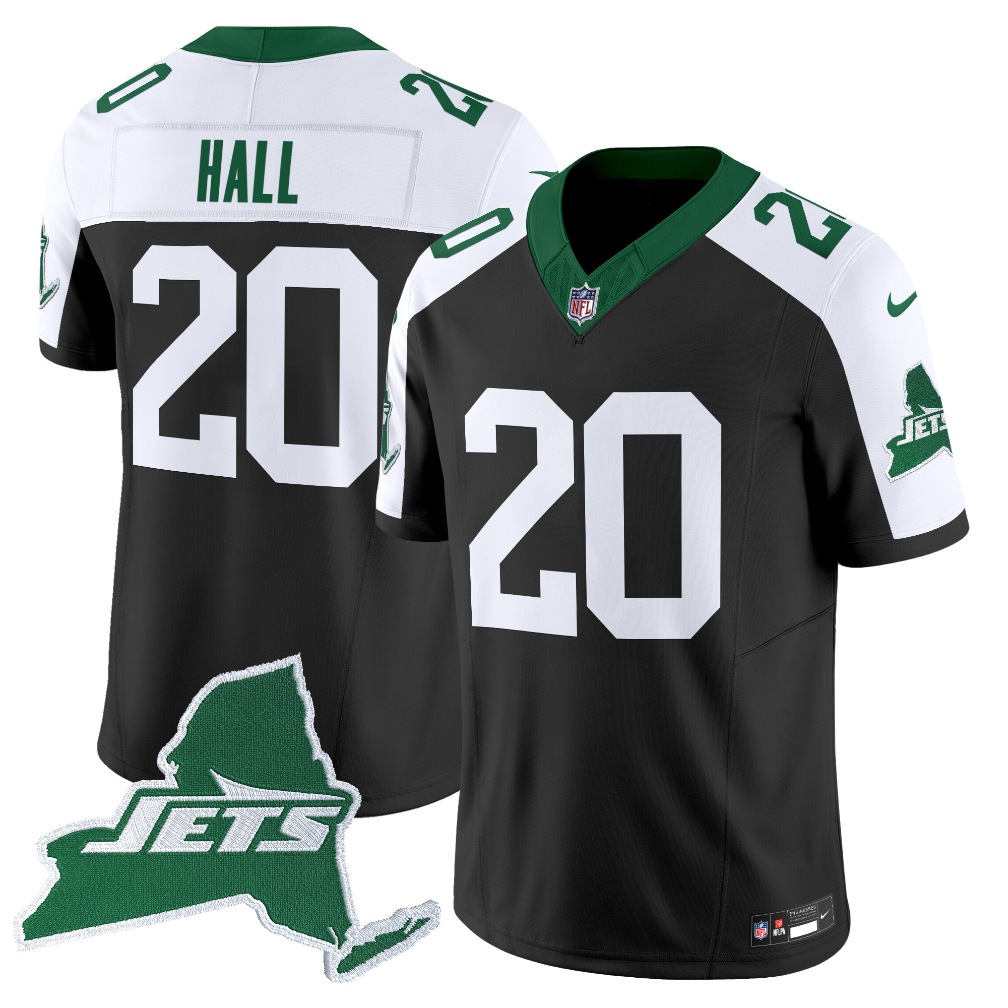 Breece Hall Men's New York Jets Home Patch Vapor Legacy Limited Black Alternate Jersey - All Stitched