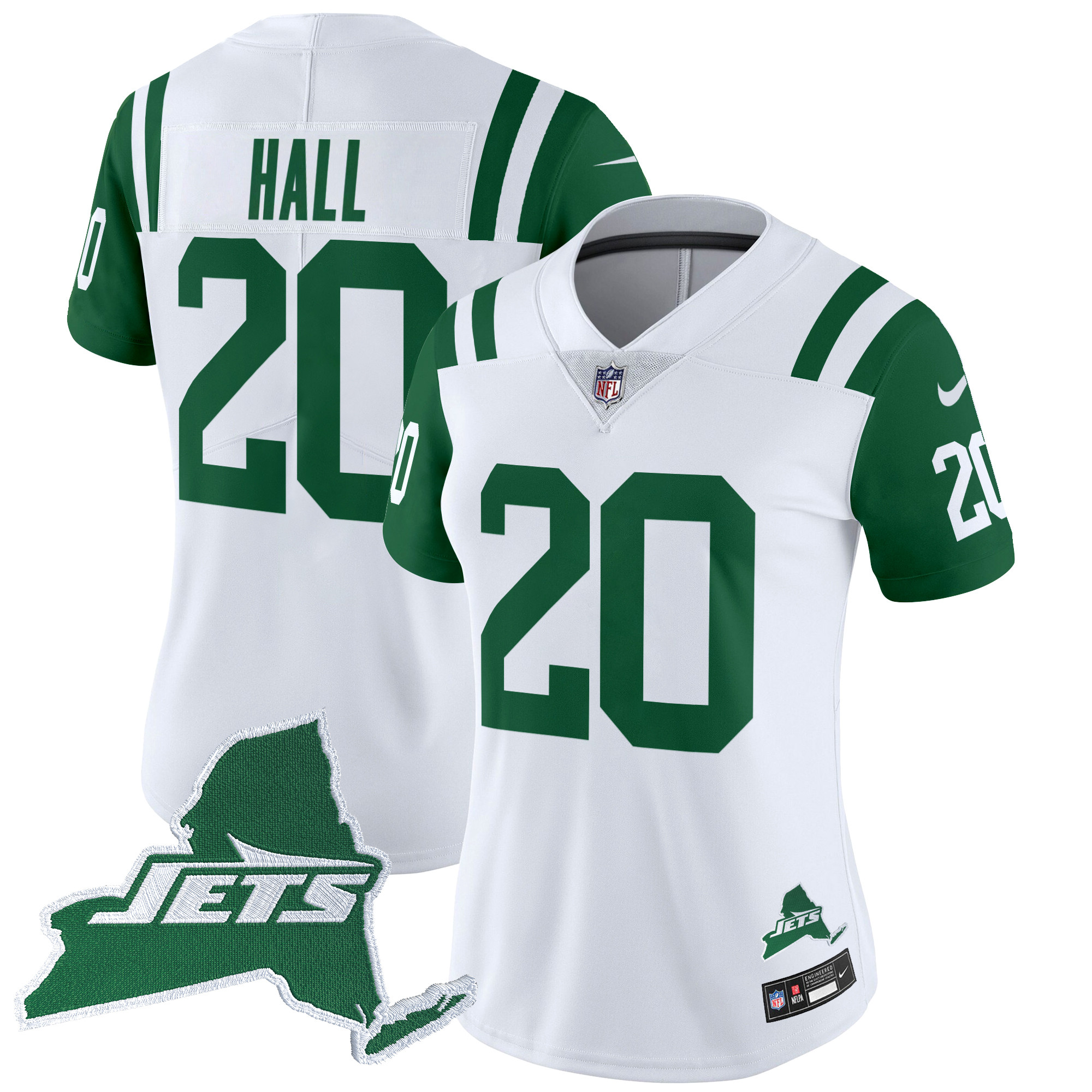 Breece Hall Women's New York Jets Home Patch Vapor Legacy Limited Throwback Jersey - All Stitched