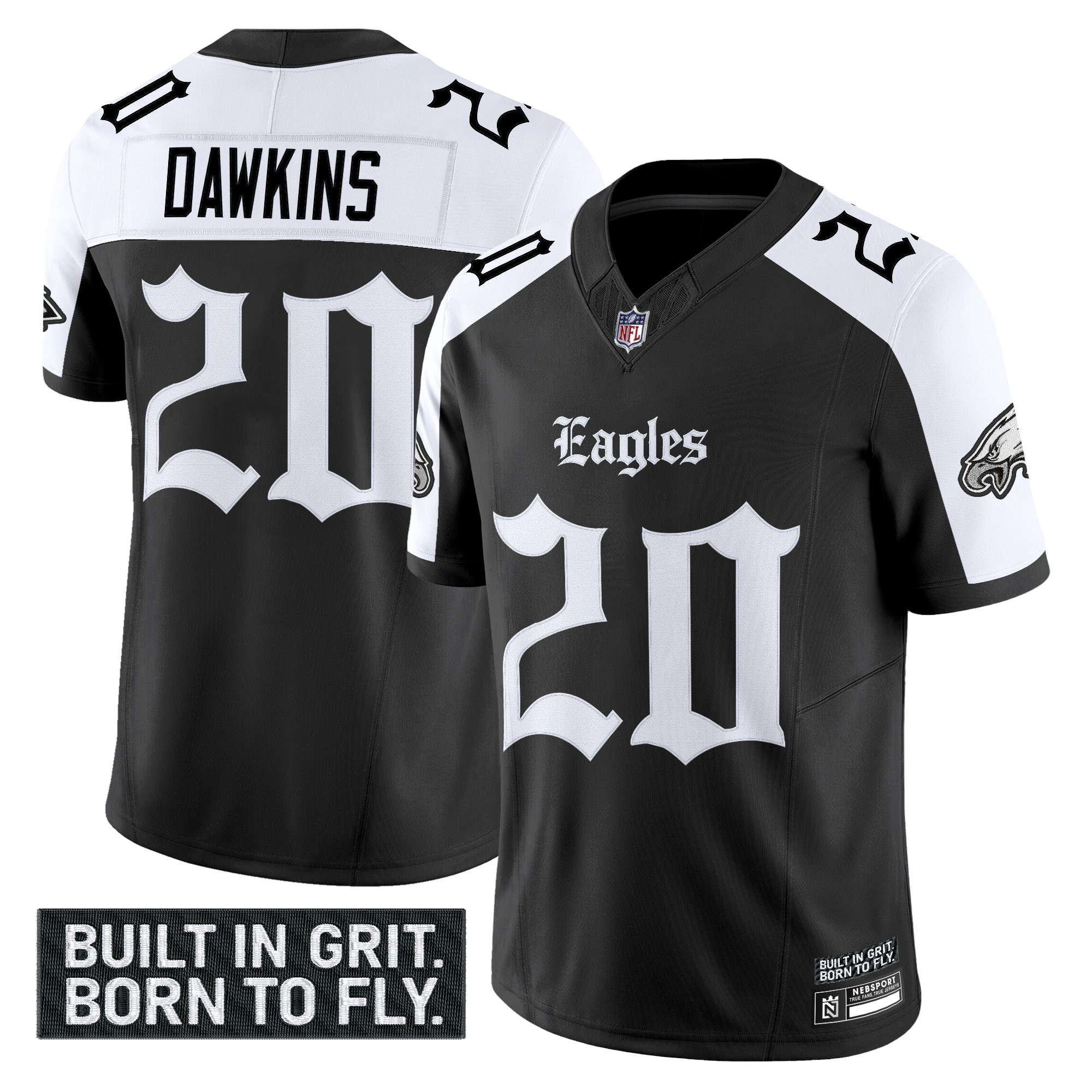 Brian Dawkins Men's Philadelphia Eagles Gothic Philly Edition Vapor Limited Alternate Jersey V2 - All Stitched