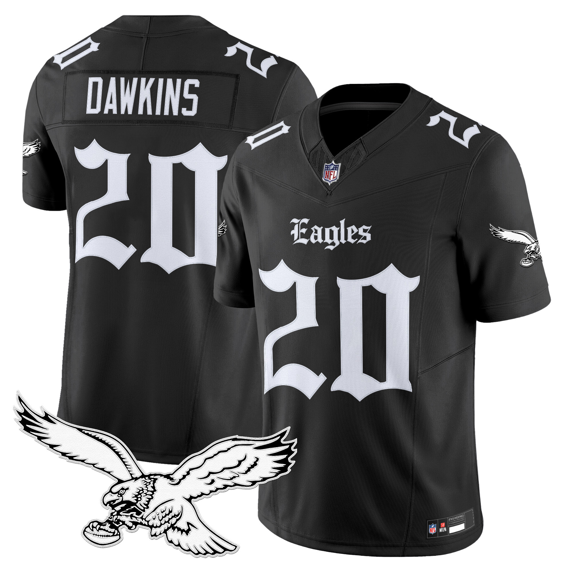 Brian Dawkins Men's Philadelphia Eagles Gothic Philly Edition Vapor Limited Black Jersey - All Stitched