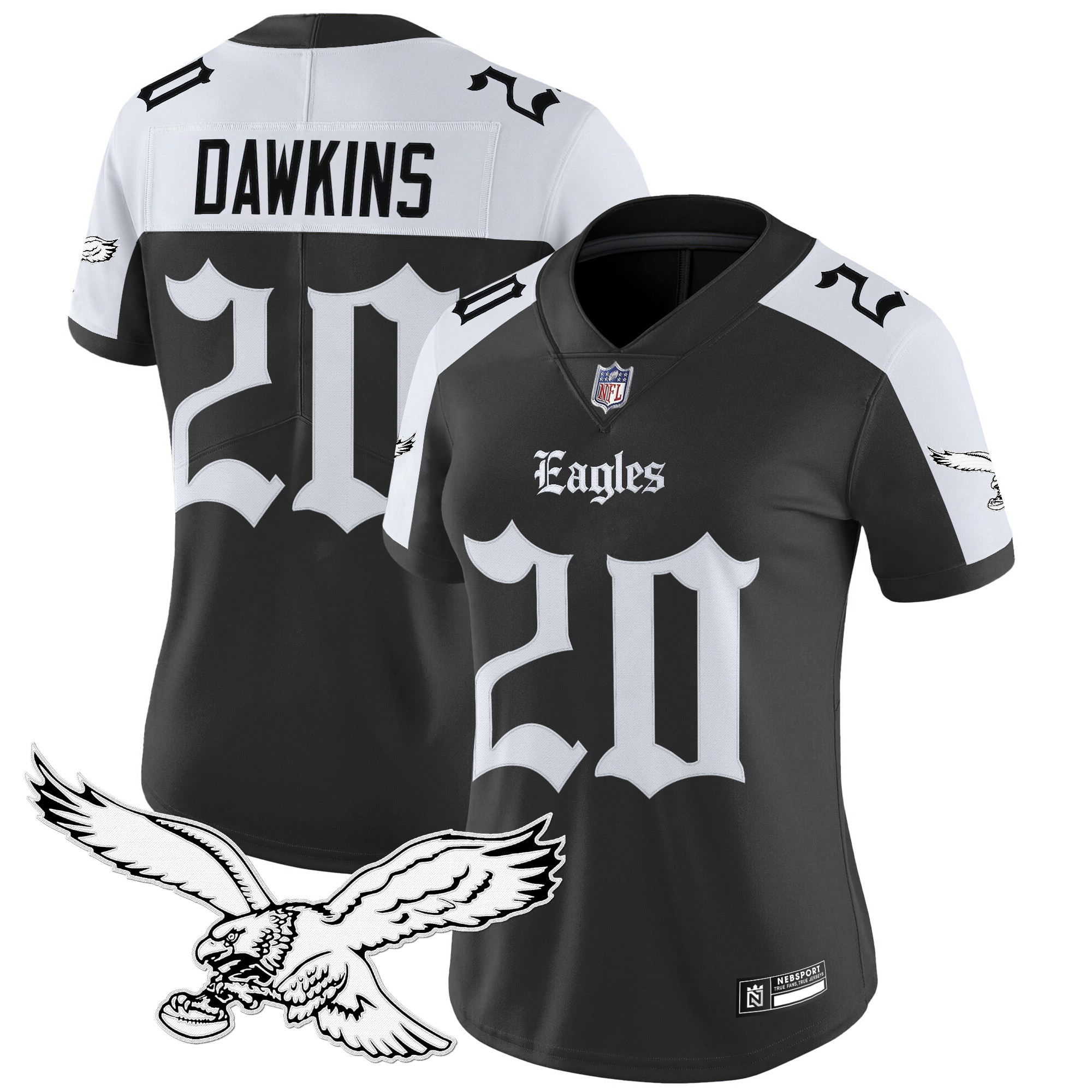 Brian Dawkins Women's Philadelphia Eagles Gothic Philly Edition Vapor Limited Alternate Jersey - All Stitched