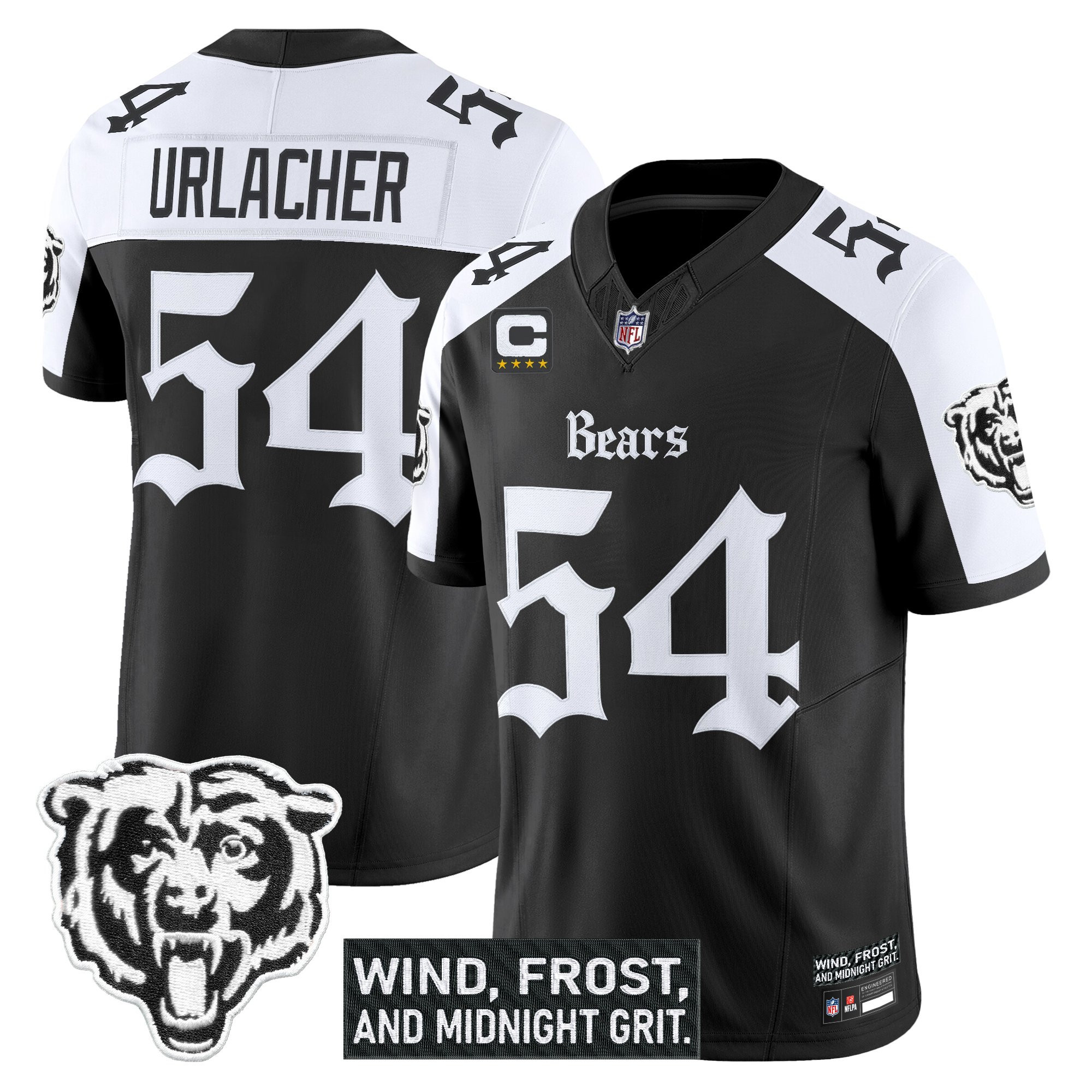 Brian Urlacher Men's Chicago Bears Gothic Midway Legacy Vapor Limited Alternate Jersey - All Stitched