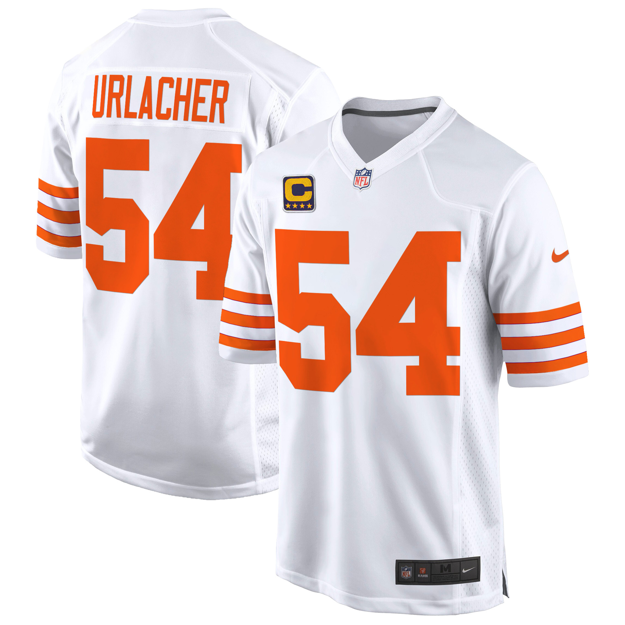 Brian Urlacher Men's Chicago Bears Throwback Game White Jersey - All Stitched
