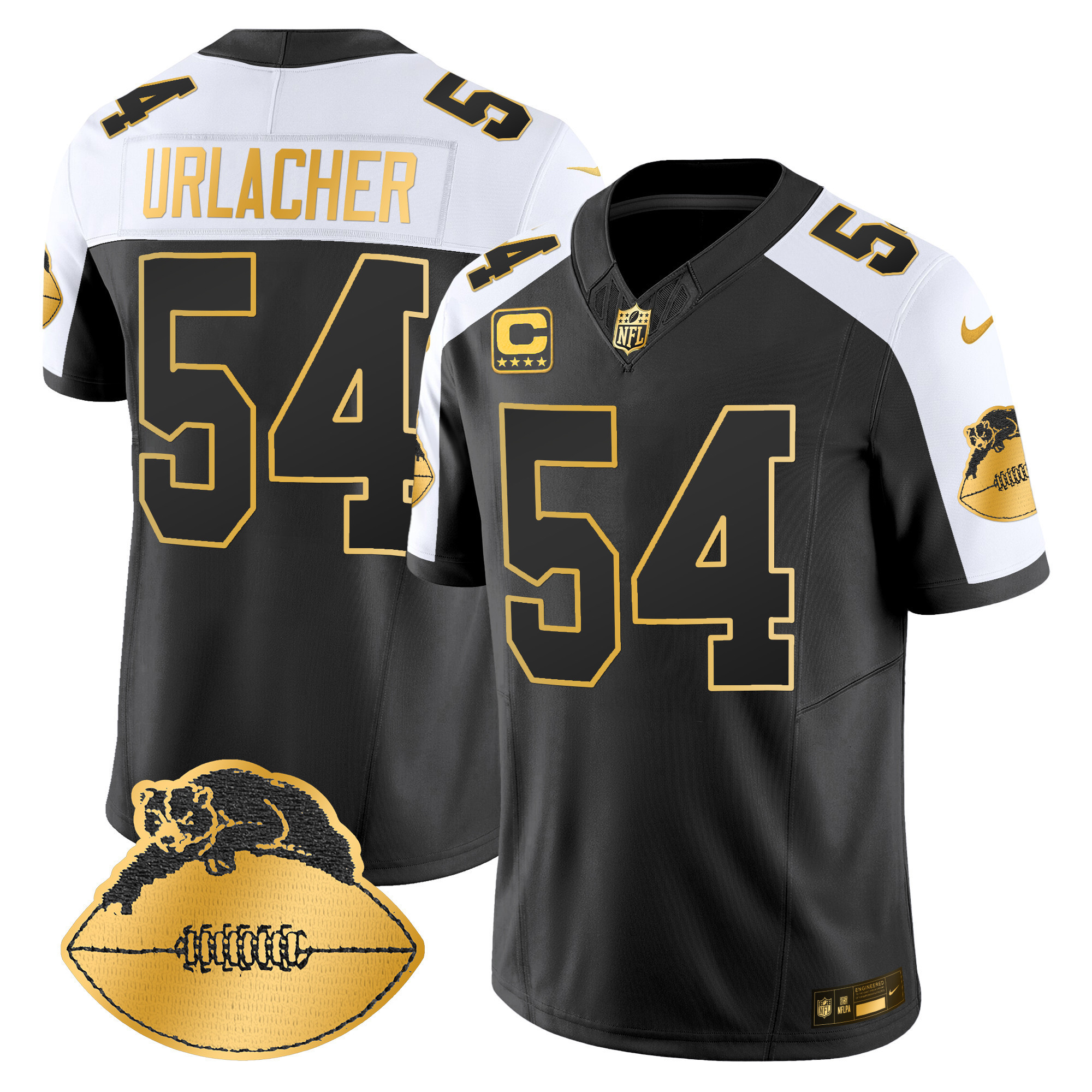Brian Urlacher Men's Chicago Bears Throwback Gold Vapor Limited Alternate Jersey - All Stitched