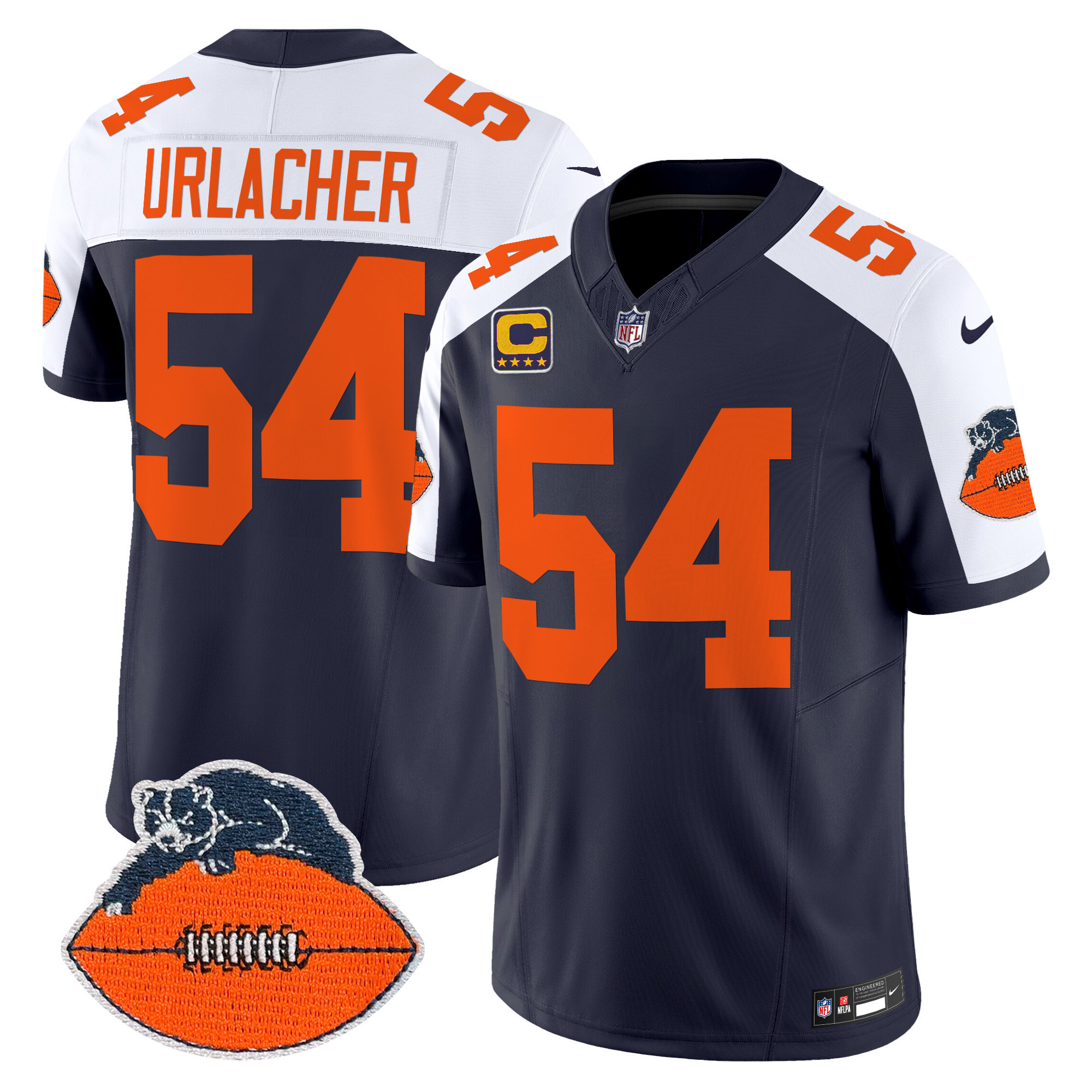 Brian Urlacher Men's Chicago Bears Throwback Vapor Limited Navy Alternate Jersey - All Stitched