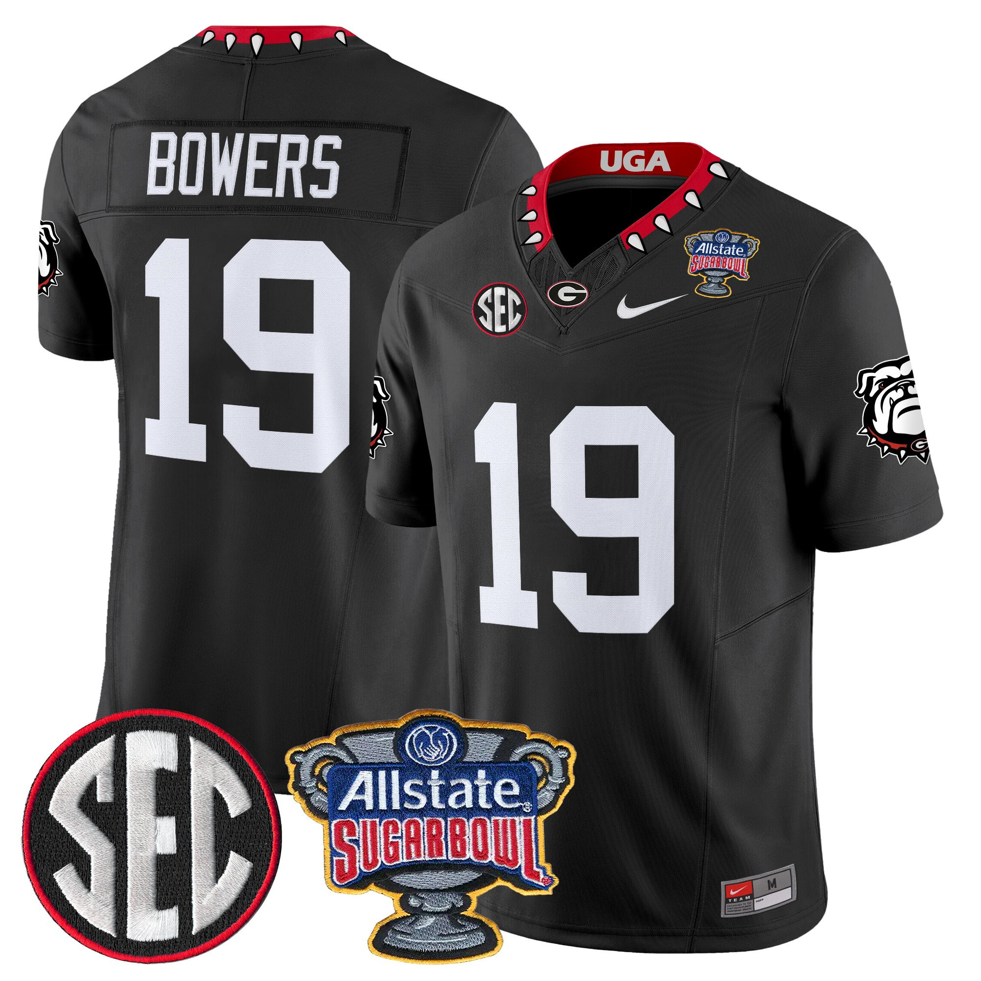 Brock Bowers Men's Georgia Bulldogs Sugar Bowl Patch Vapor Limited Black Jersey - All Stitched