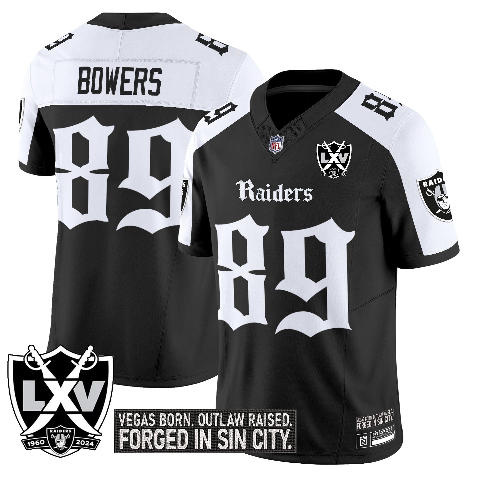 Brock Bowers Men's Las Vegas Raiders Gothic Sin City Shadows Edition Vapor Limited Altenate Jersey - All Stitched