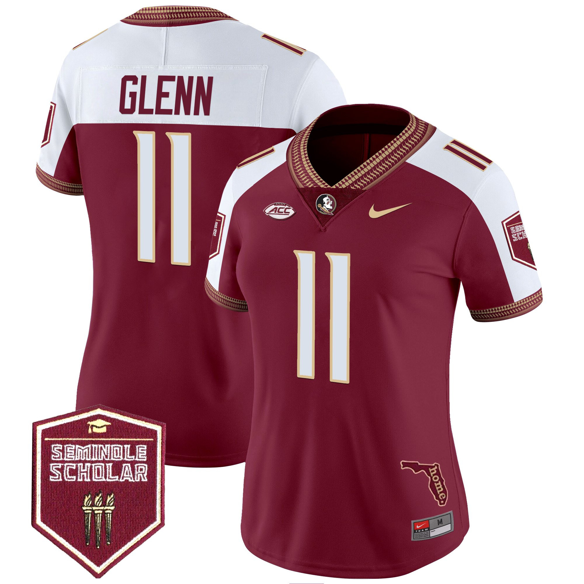 Brock Glenn Women's Florida State Seminoles 2025 Seminole Scholar Patch Vapor Limited Garnet Alternate Jersey - All Stitched