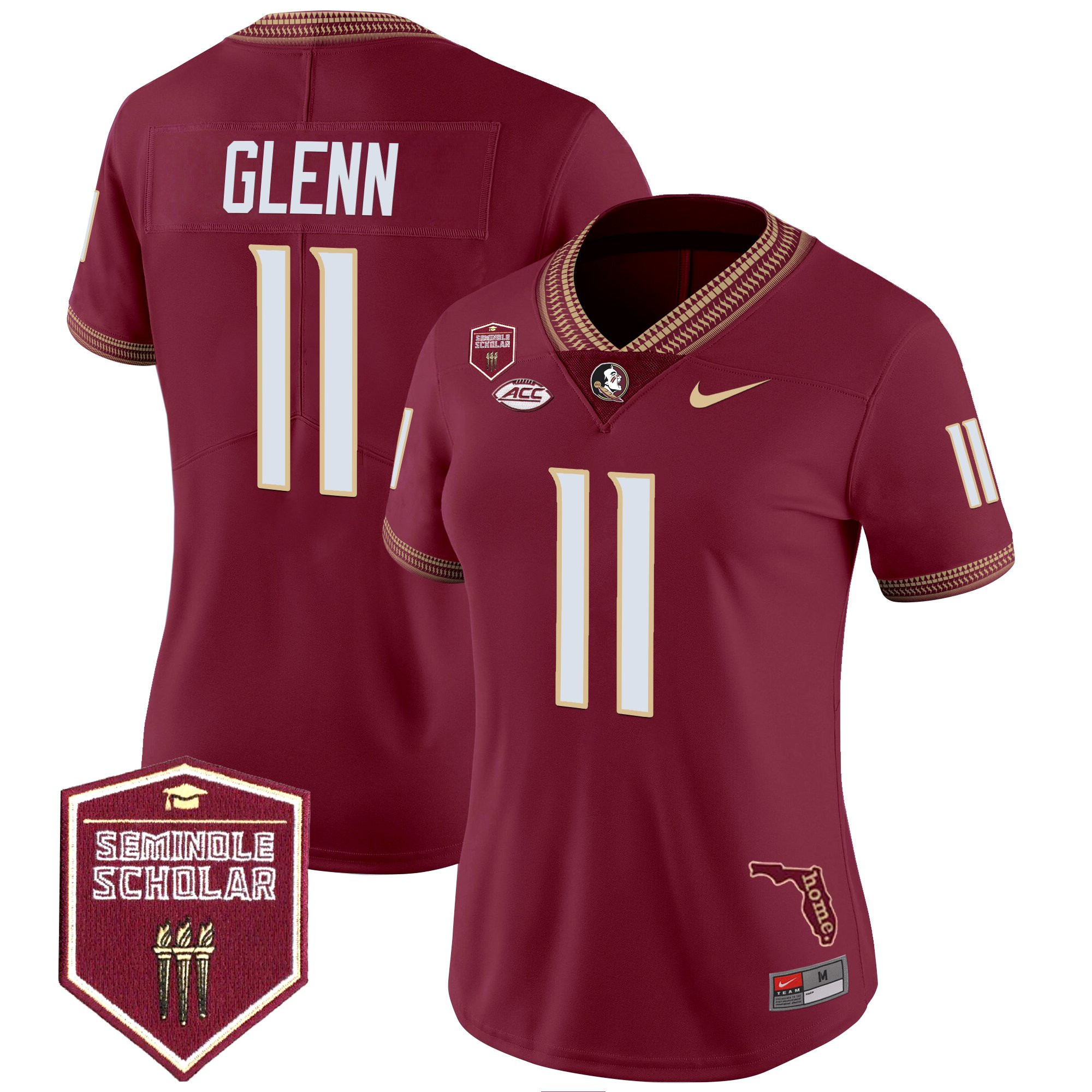 Brock Glenn Women's Florida State Seminoles 2025 Seminole Scholar Patch Vapor Limited Garnet Jersey - All Stitched