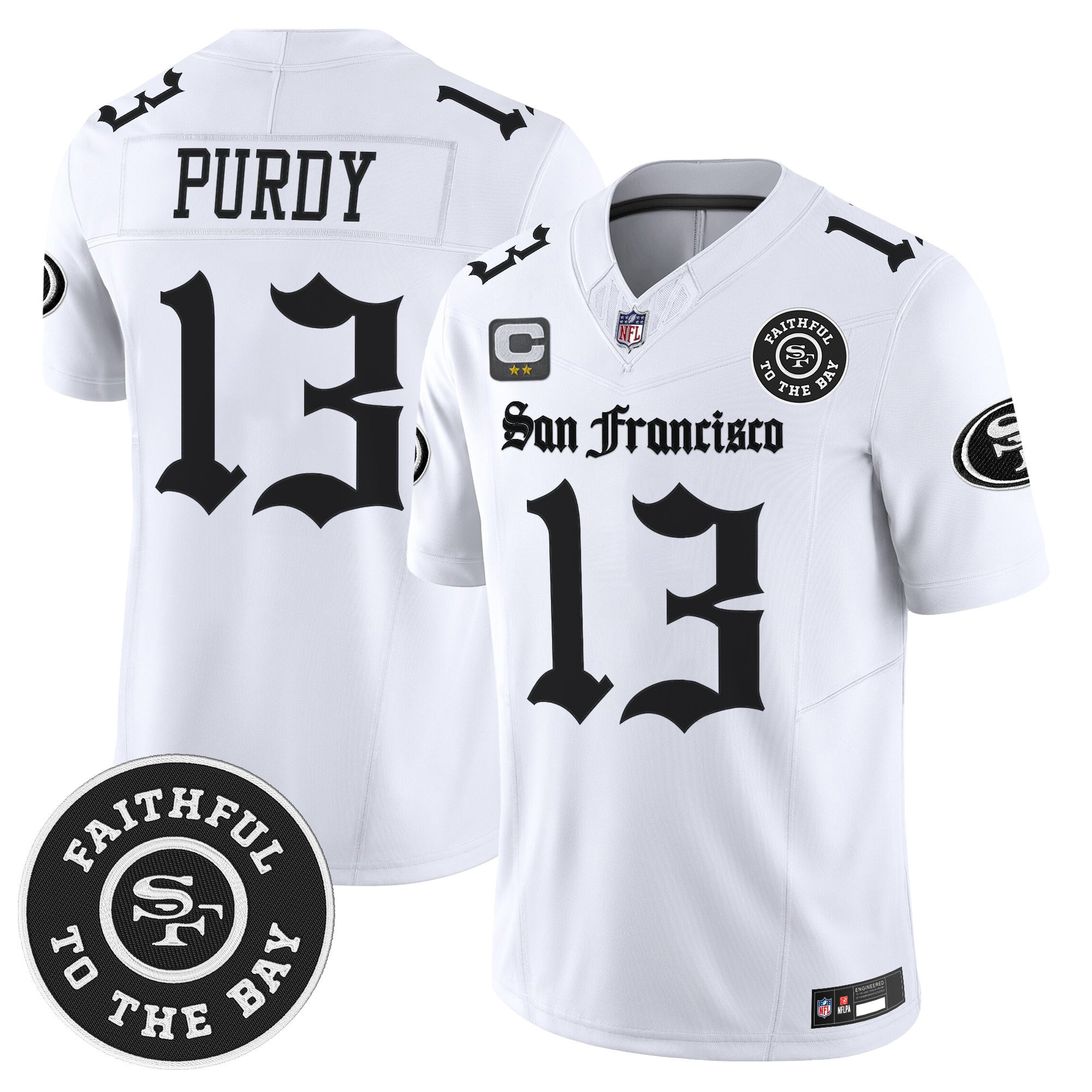 Brock Purdy Men's San Francisco 49ers Gothic Edition Vapor Limited White Jersey - All Stitched