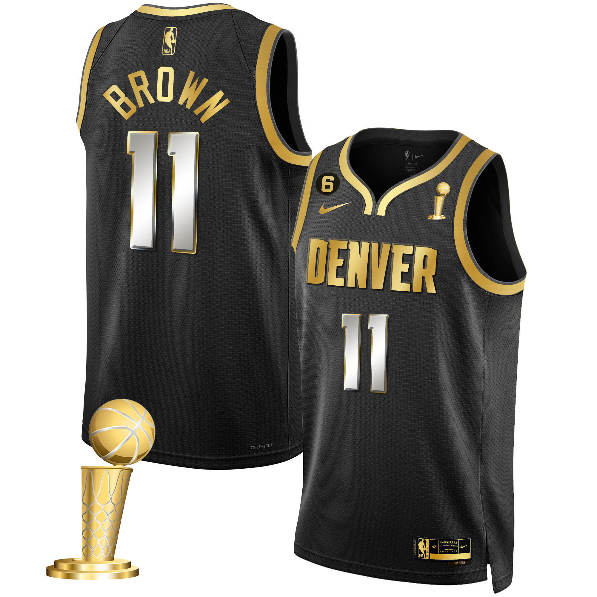 Bruce Brown Men's Denver Nuggets 2023 Champions Black Limited Jersey Collection - All Stitched