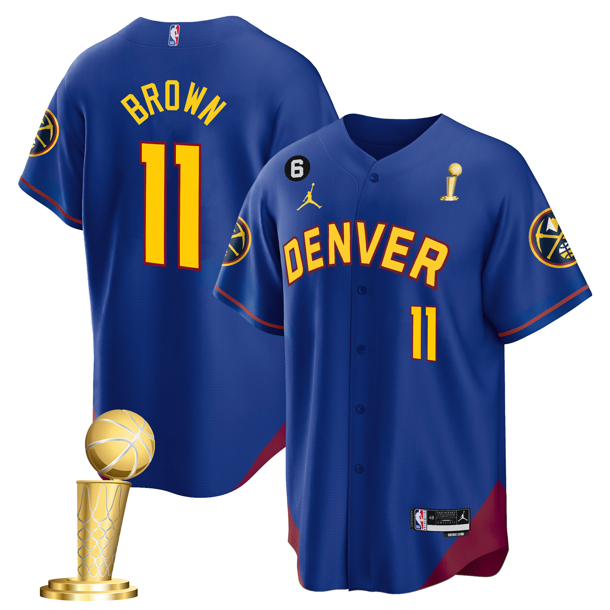 Bruce Brown Men's Denver Nuggets 2023 Champions Cool Base Statement Jersey - All Stitched