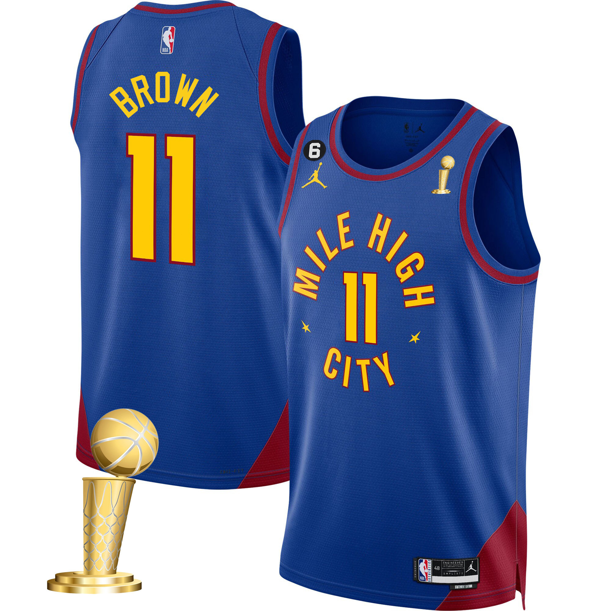Bruce Brown Men's Denver Nuggets 2023 Champions Statement Jersey Collection - All Stitched