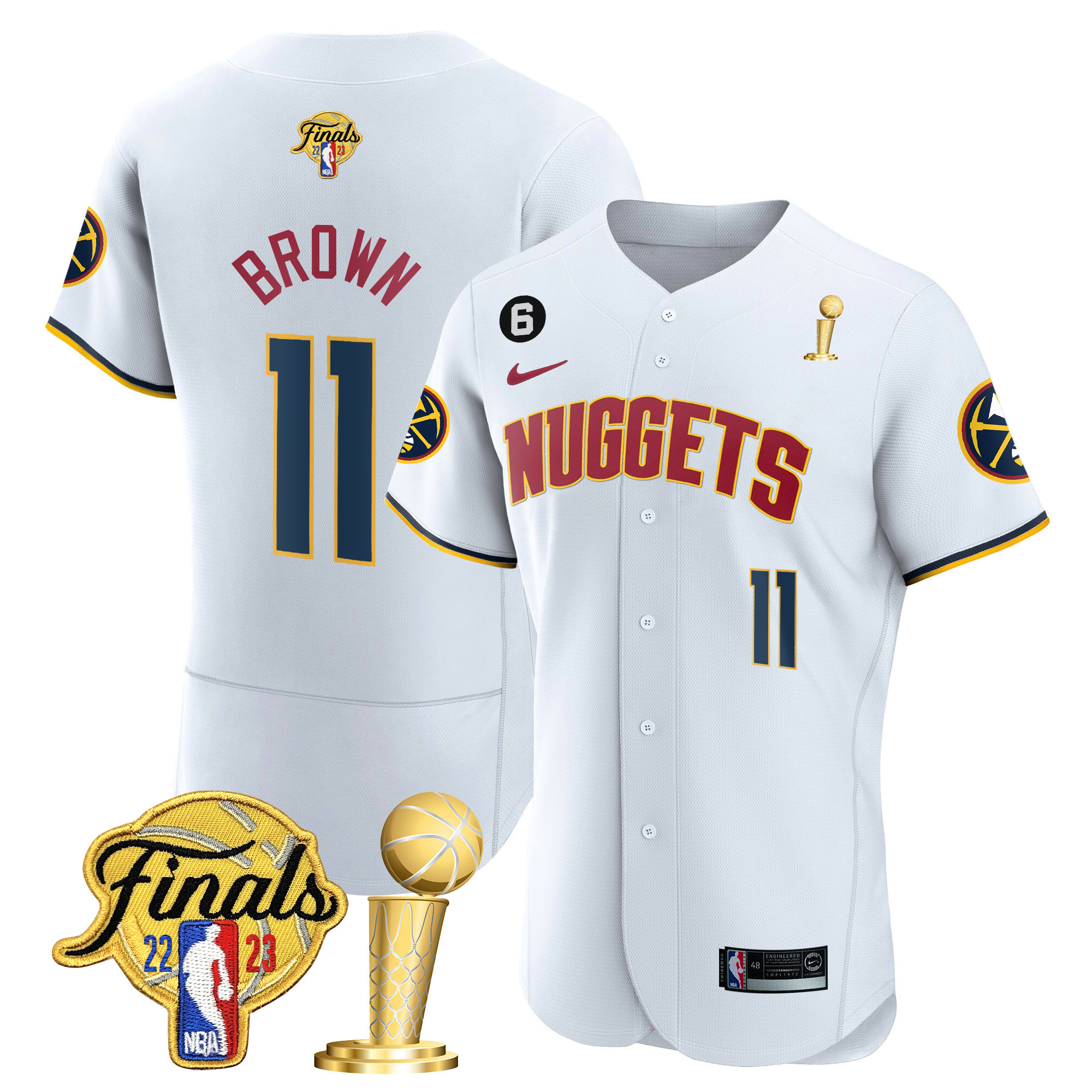 Bruce Brown Men's Denver Nuggets 2023 Finals & Champions Flex Base Association Jersey - All Stitched