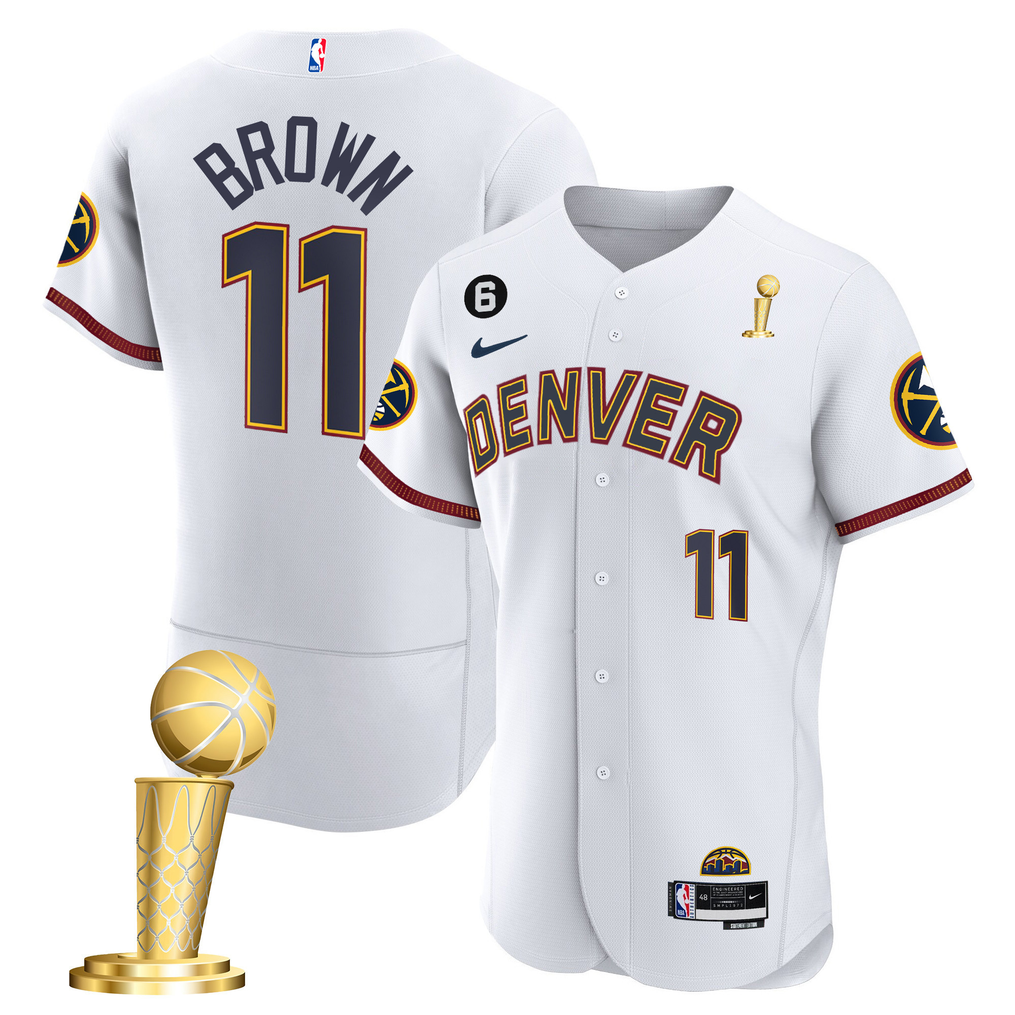 Bruce Brown Youth's Denver Nuggets 2023 Champions Flex Base City Jersey - All Stitched