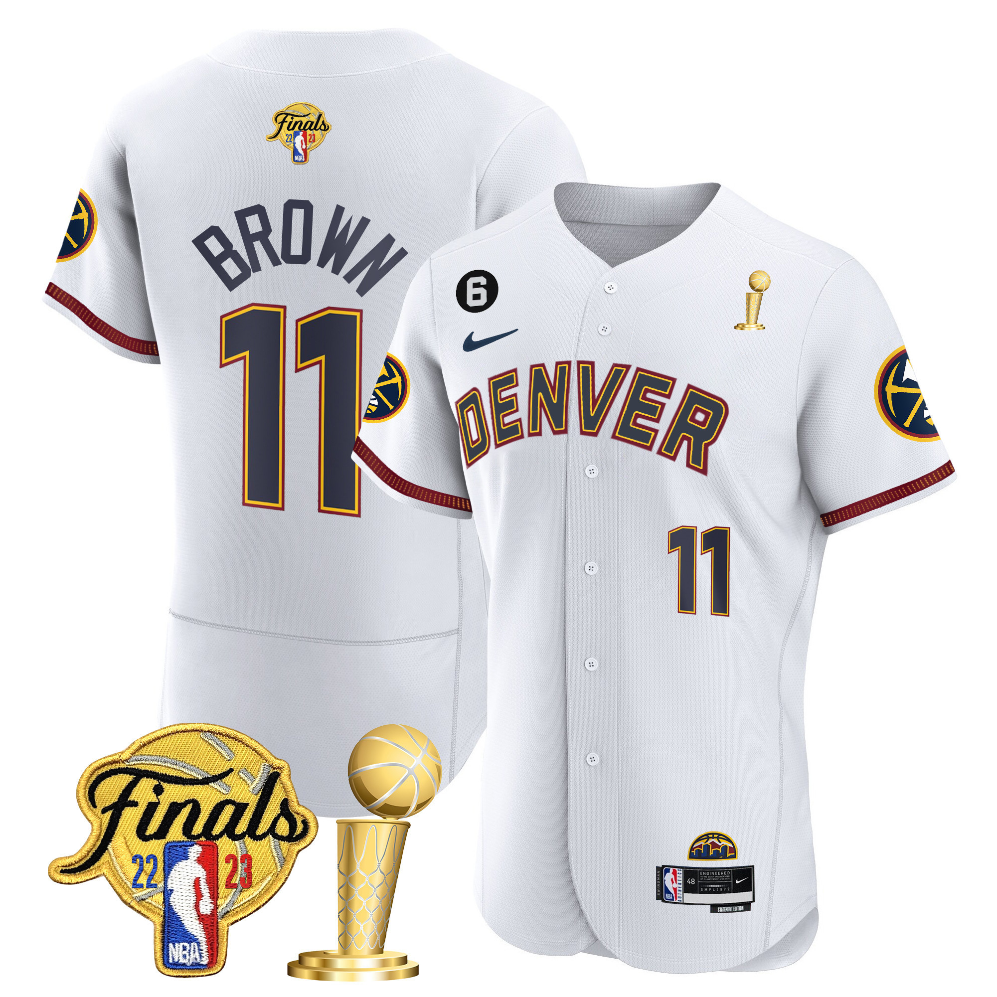 Bruce Brown Youth's Denver Nuggets 2023 Finals & Champions Flex Base City Jersey - All Stitched