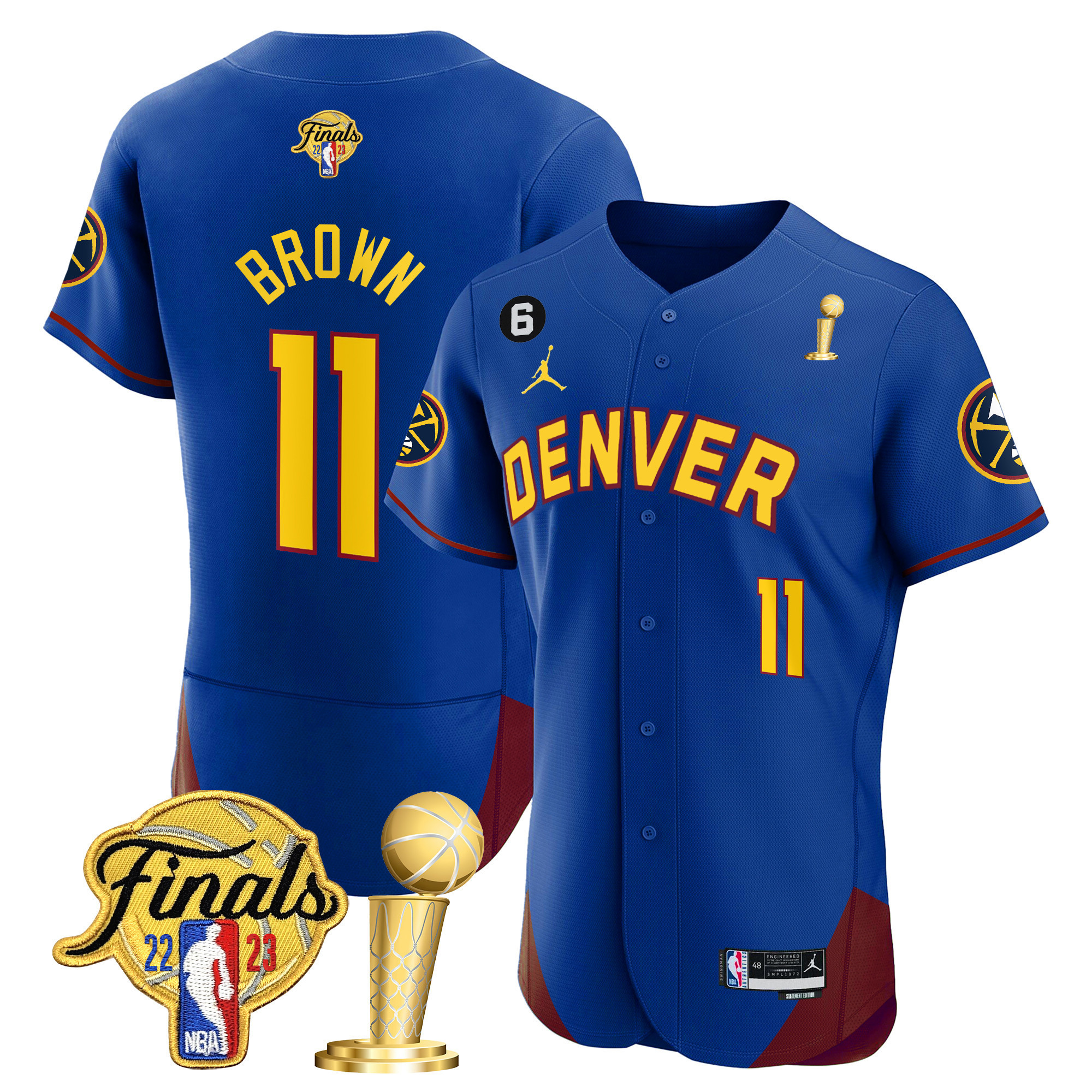 Bruce Brown Youth's Denver Nuggets 2023 Finals & Champions Flex Base Statement Jersey - All Stitched