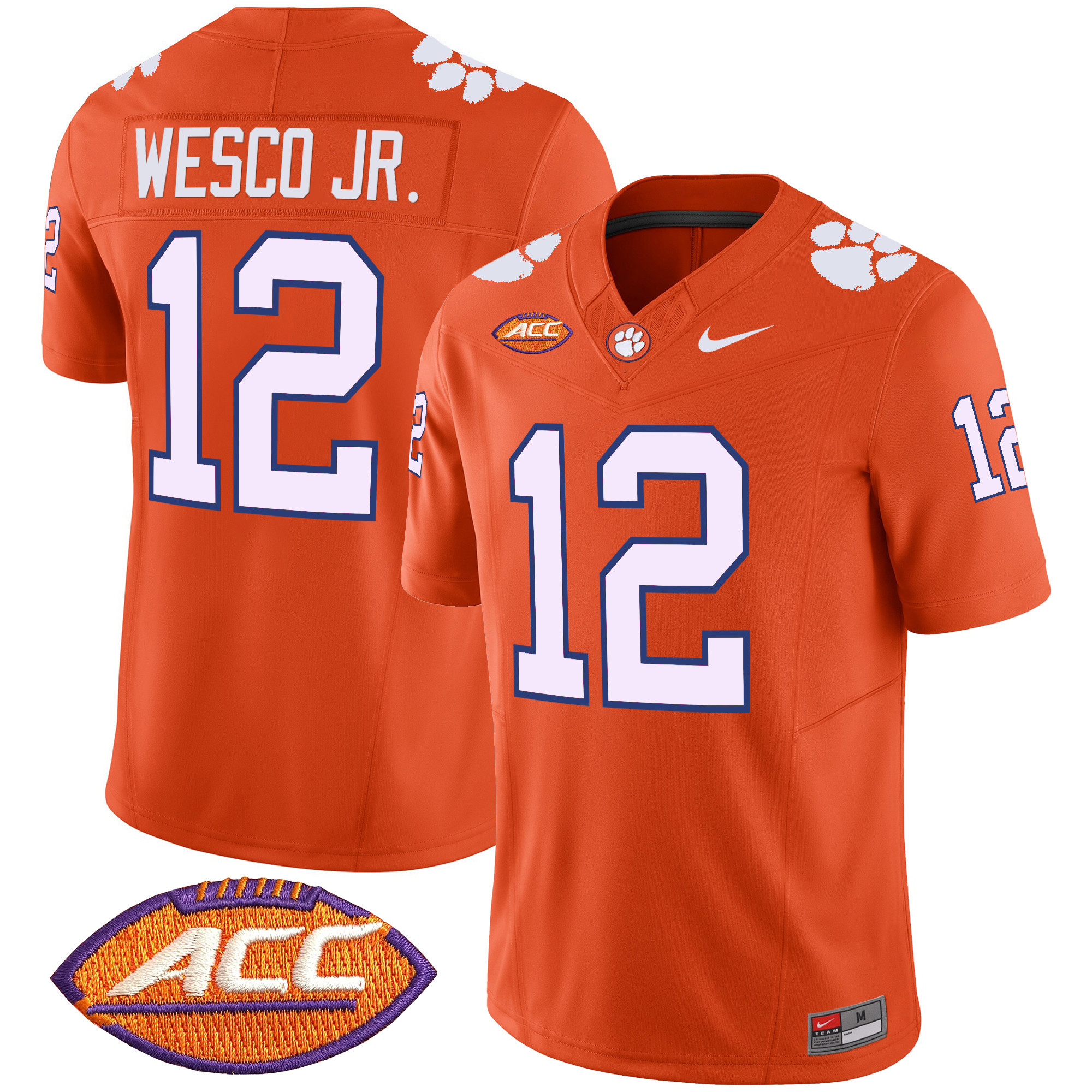 Bryant Wesco Jr. Men's Clemson Tigers 2025 Vapor Limited Orange Jersey - All Stitched