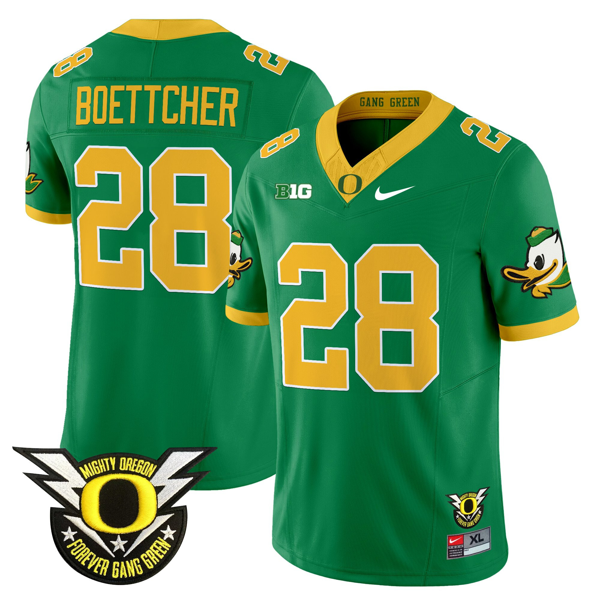 Bryce Boettcher Men's Oregon Ducks 2025 Vapor Limited Green Jersey - All Stitched