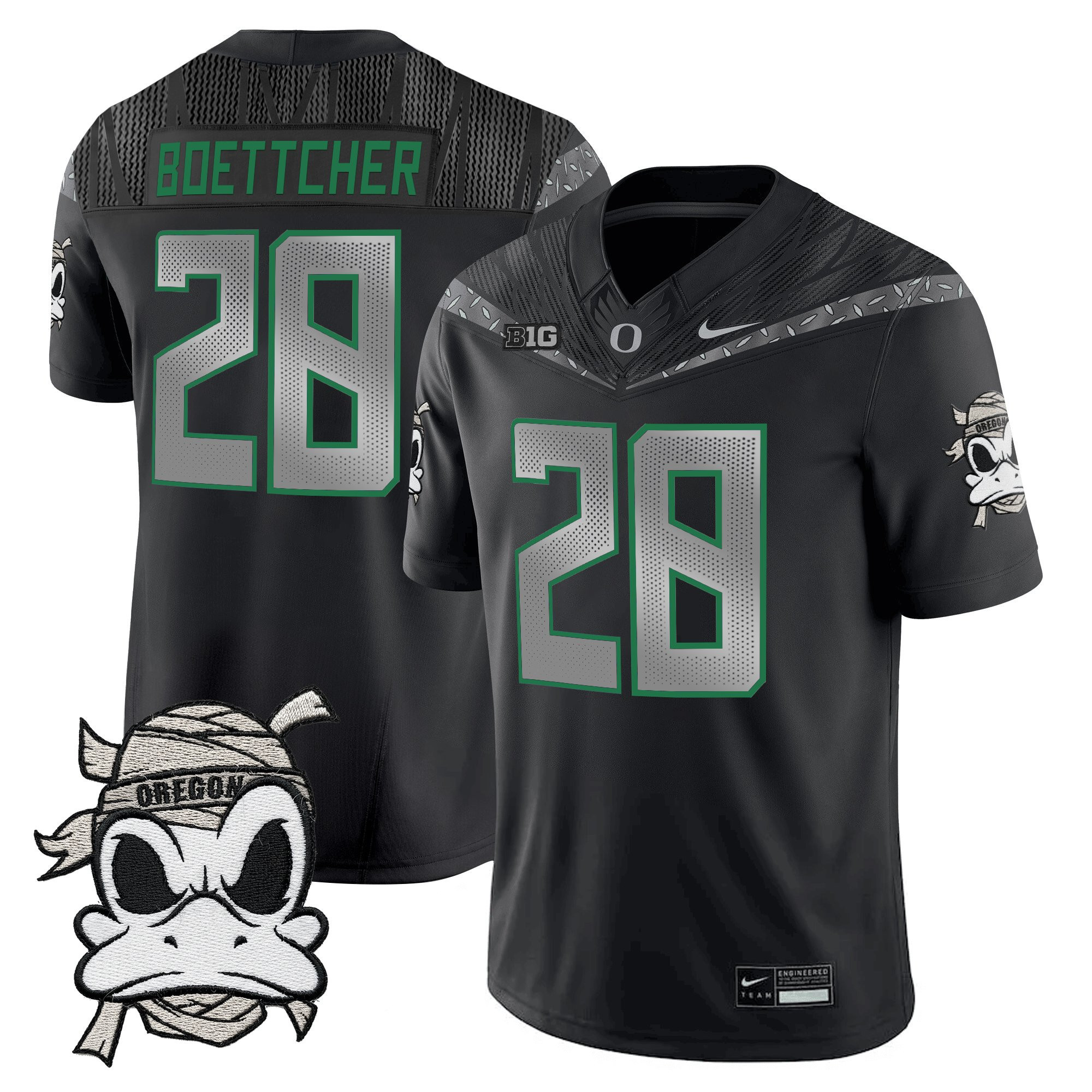 Bryce Boettcher Youth's Oregon Ducks 2025 Mummy Duck Vapor Limited Black Jersey - All Stitched