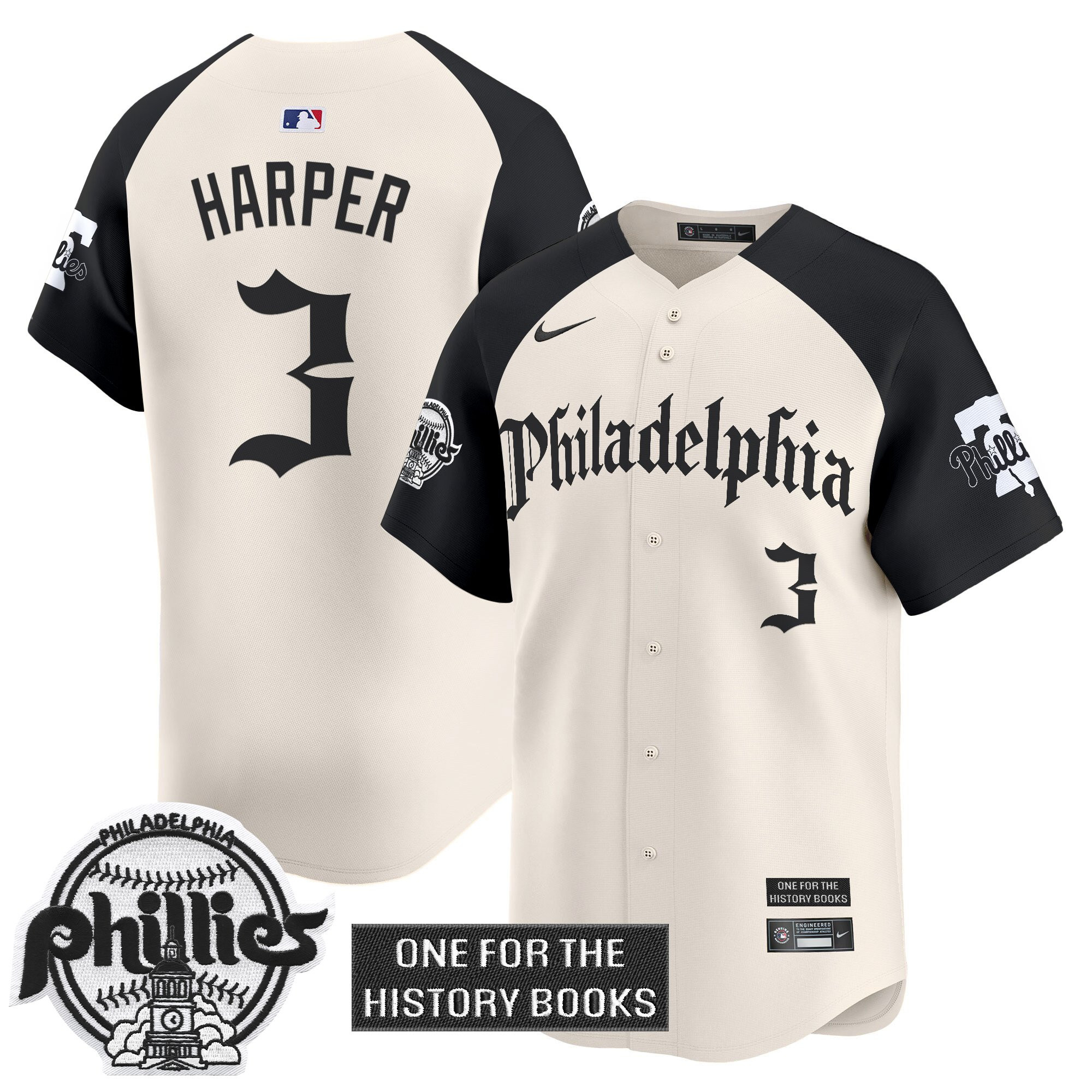 Bryce Harper Men's Philadelphia Phillies Retro Newspaper Edition Vapor Premier Limited Alternate Jersey - All Stitched