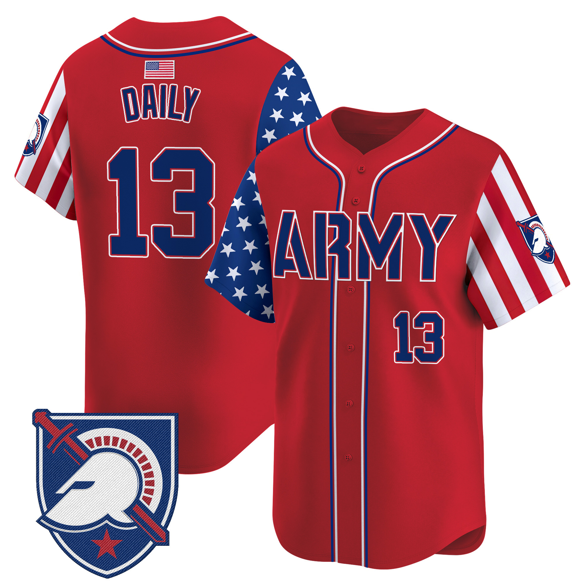 Bryson Daily Men's Army Black Knights 2025 Independence Day Vapor Premier Limited Red Jersey - All Stitched