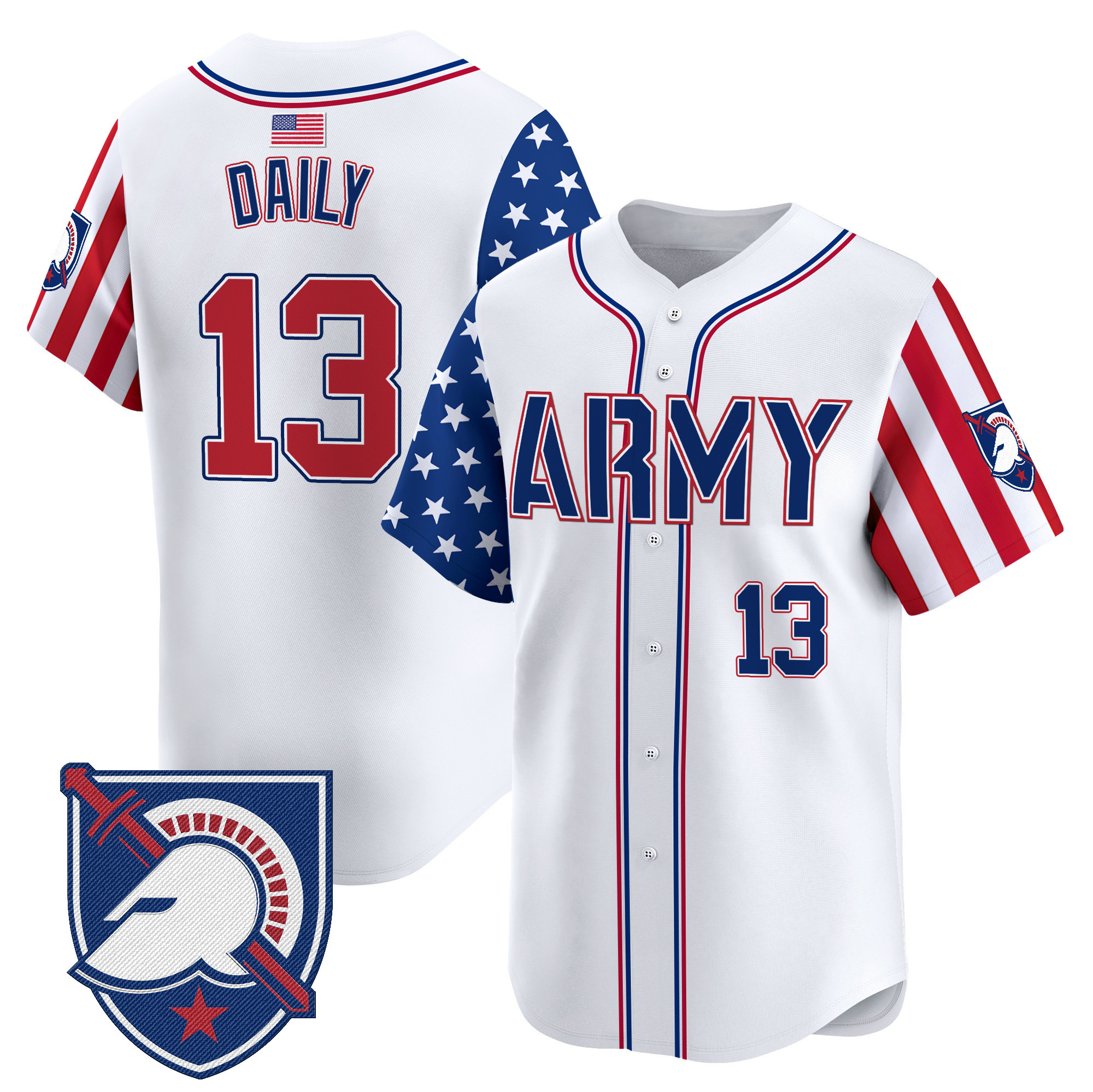 Bryson Daily Men's Army Black Knights 2025 Independence Day Vapor Premier Limited White Jersey - All Stitched
