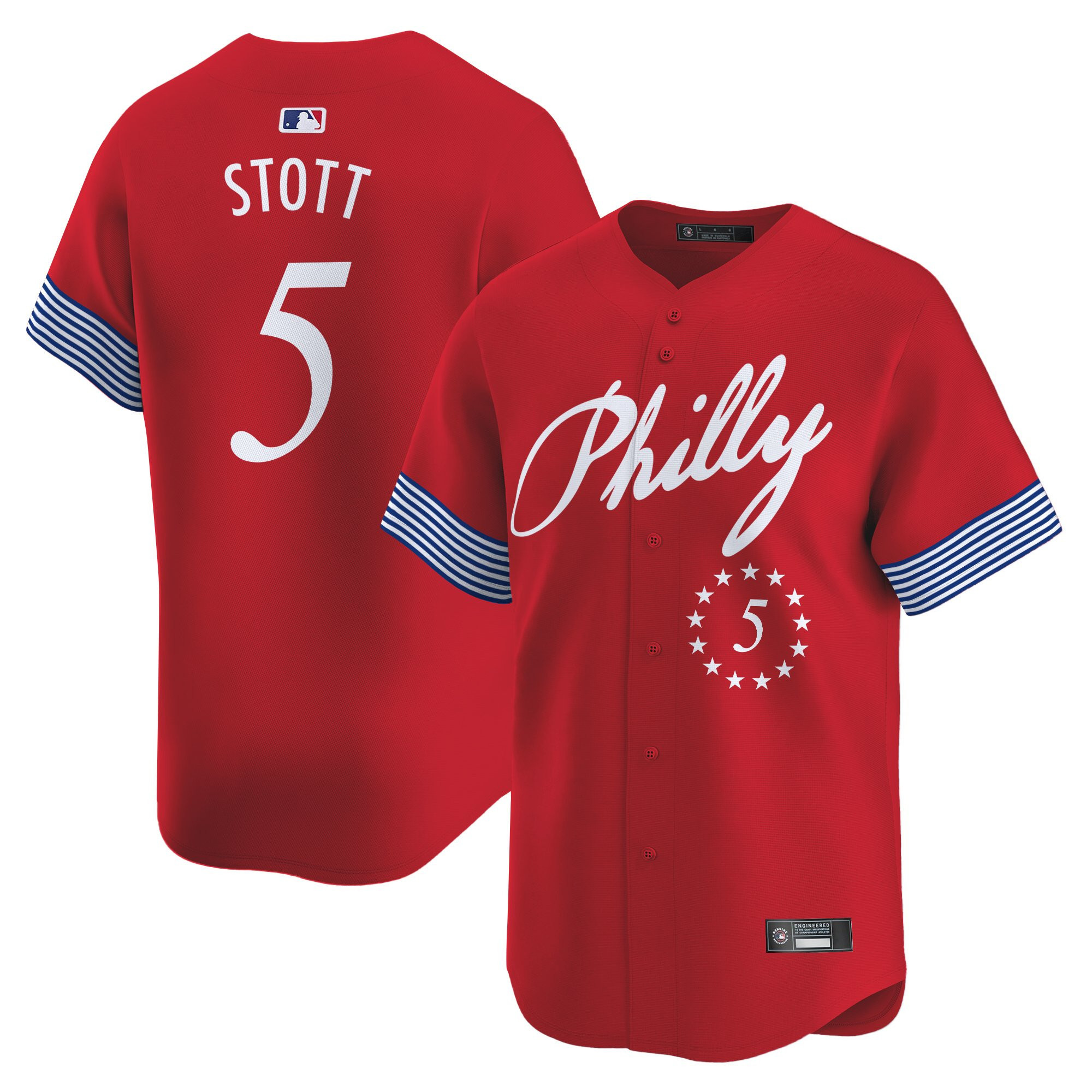 Bryson Stott Men's Philadelphia Phillies 2025 Independence Day Vapor Premier Limited Red Jersey V2 - All Stitched