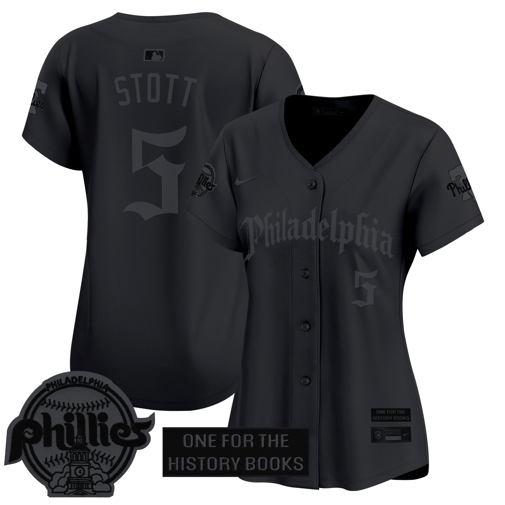 Bryson Stott Women's Philadelphia Phillies Retro Newspaper Edition Vapor Premier Limited Black Limited Jersey - All Stitched