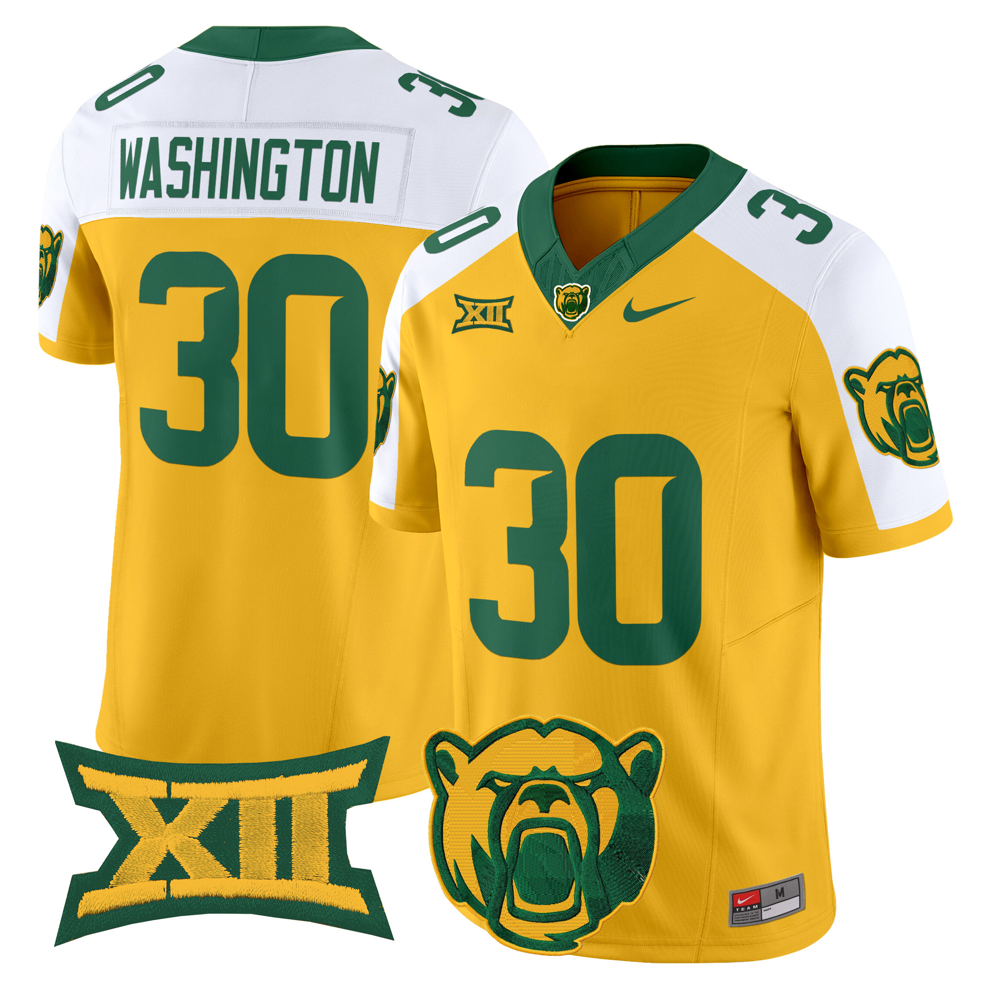 Bryson Washington Men's Baylor Bears 2025 Vapor Limited Gold Alternate Jersey - All Stitched