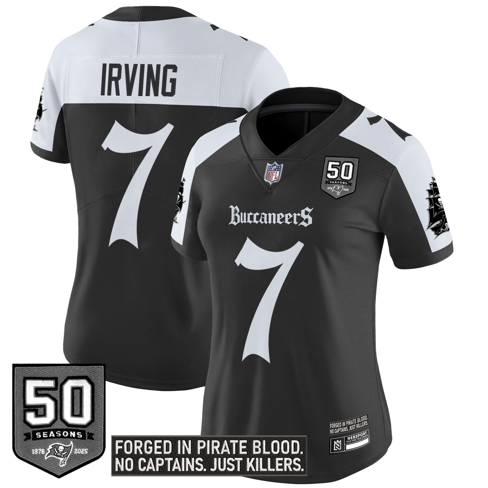 Bucky Irving Women's Tampa Bay Buccaneers Gothic Pirate Shadows Edition Vapor Limited Alternate Jersey - All Stitched