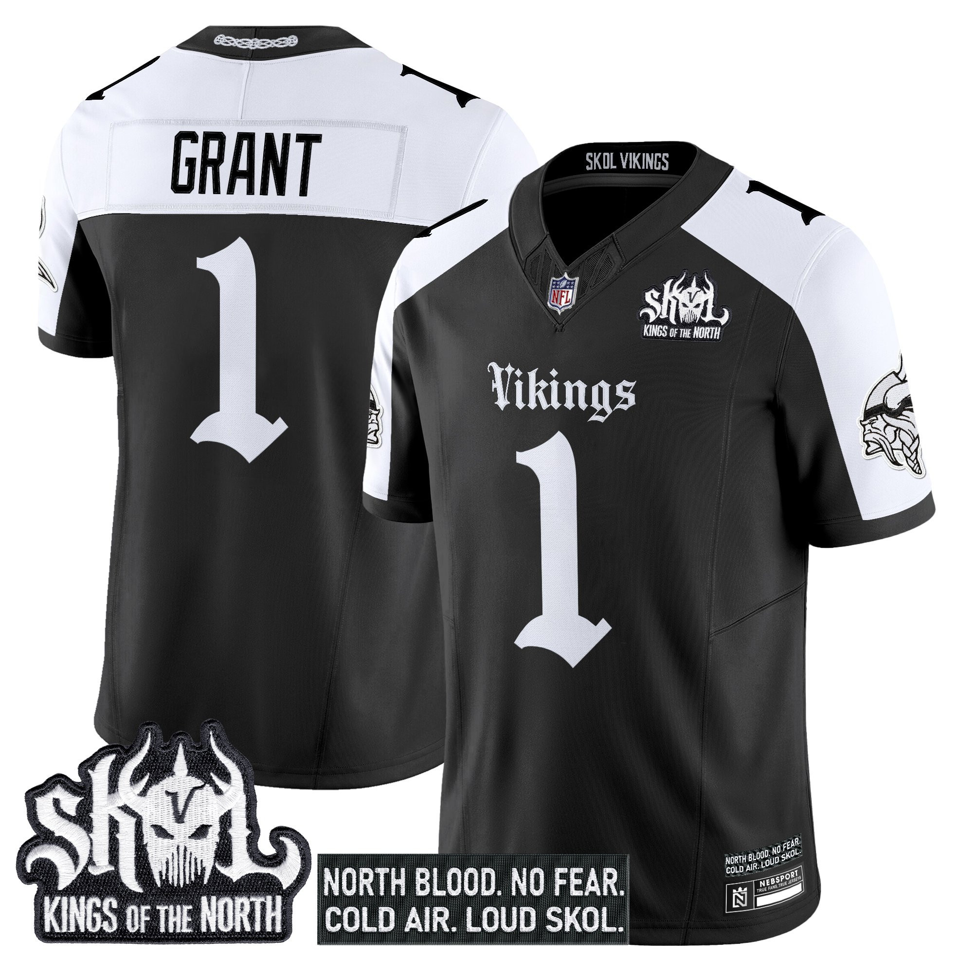 Bud Grant Men's Minnesota Vikings Gothic Norseblood Edition Vapor Limited Alternate Jersey - All Stitched