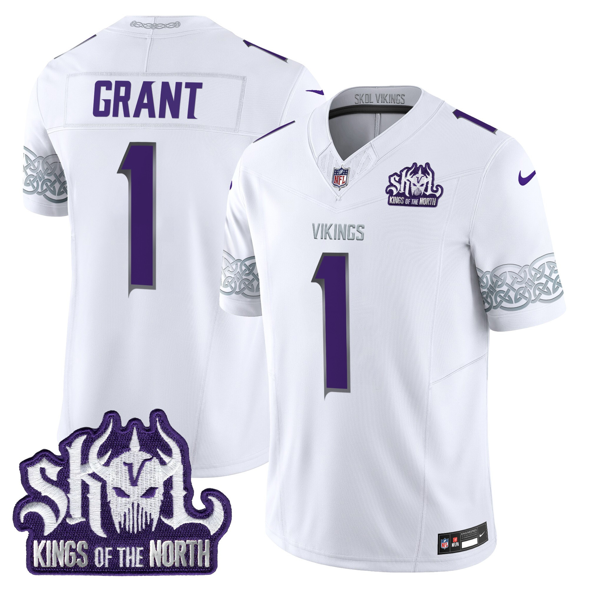 Bud Grant Men's Minnesota Vikings Kings Of The North Patch Vapor Limited Winter Warrior Jersey V2 - All Stitched