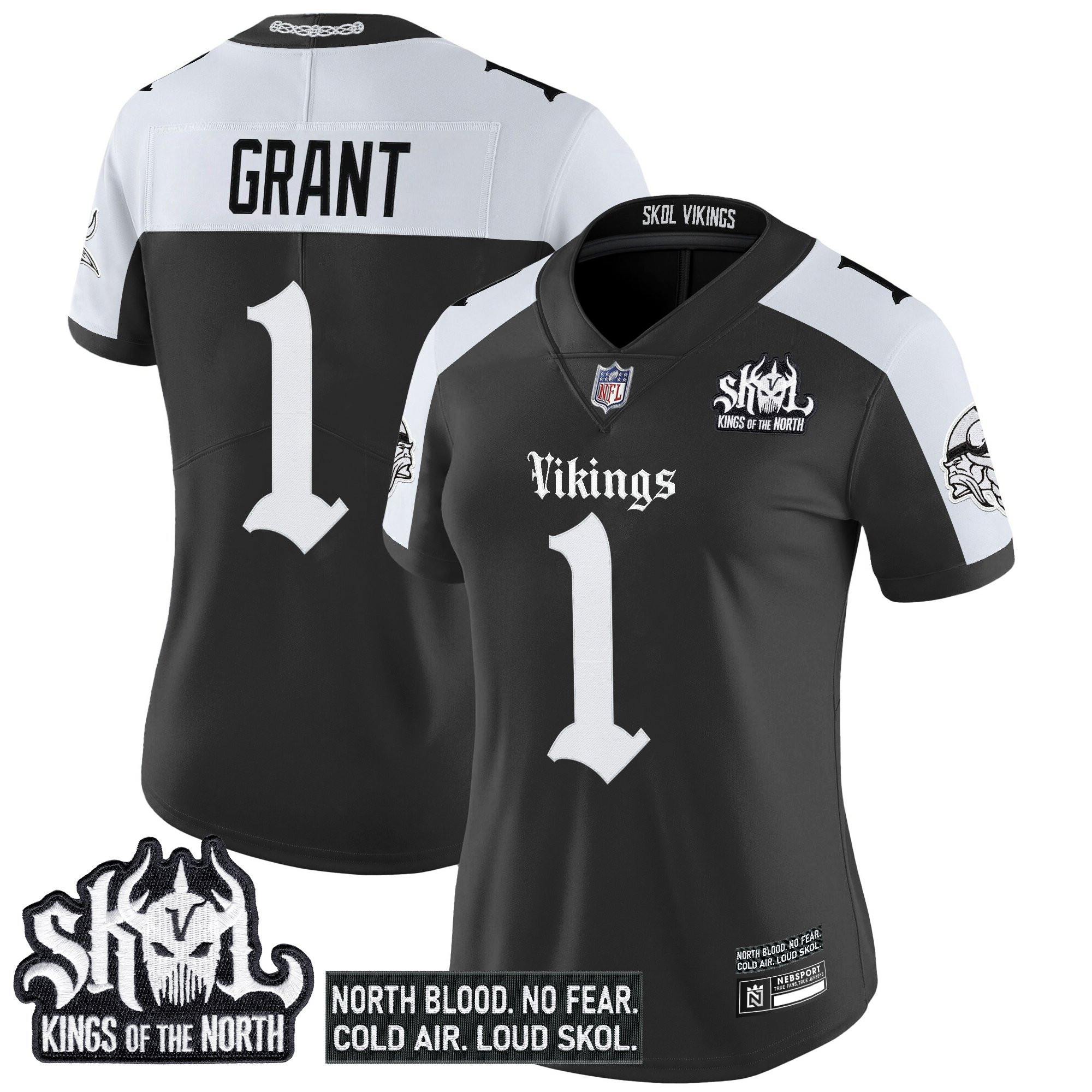 Bud Grant Women's Minnesota Vikings Gothic Norseblood Edition Vapor Limited Alternate Jersey - All Stitched