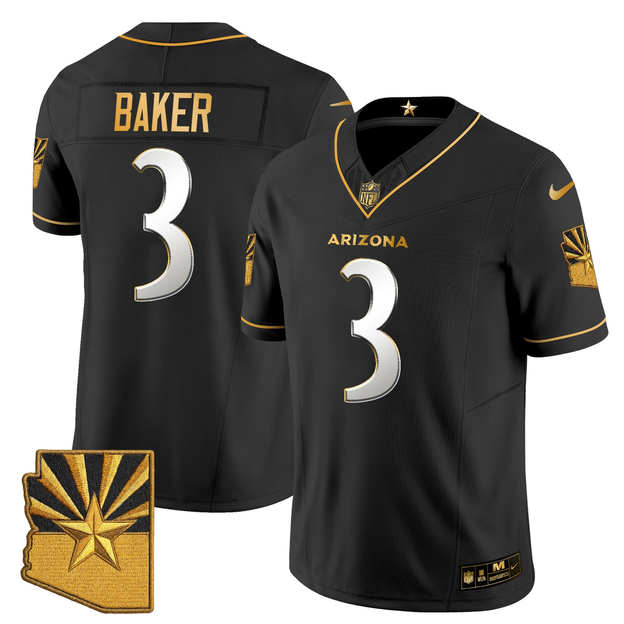 Budda Baker Men's Arizona Cardinals 2025 Rivalries Gold Vapor Limited Black Limited Jersey - All Stitched