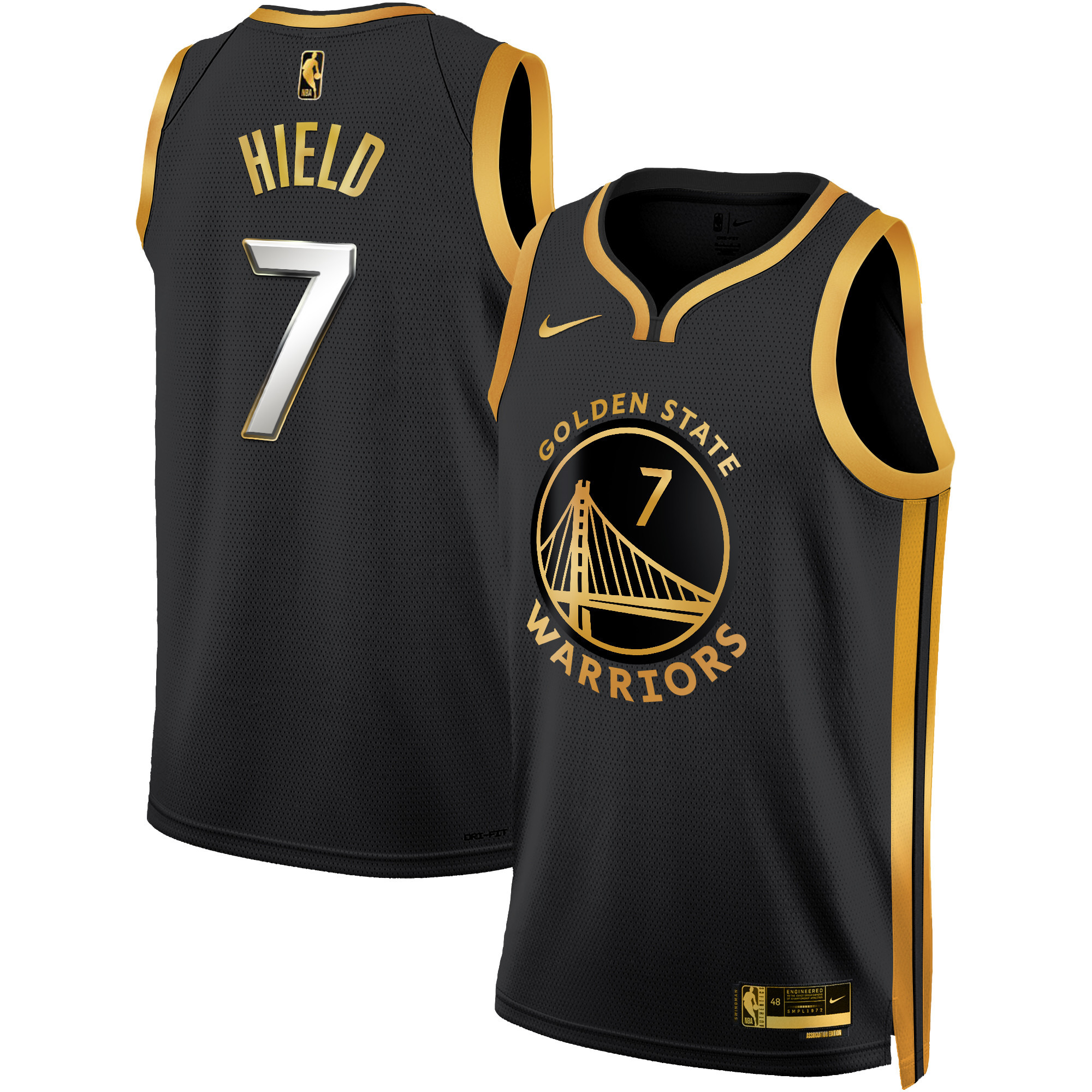 Buddy Hield Men's Golden State Warriors 2025 Swingman Black Gold Jersey - All Stitched