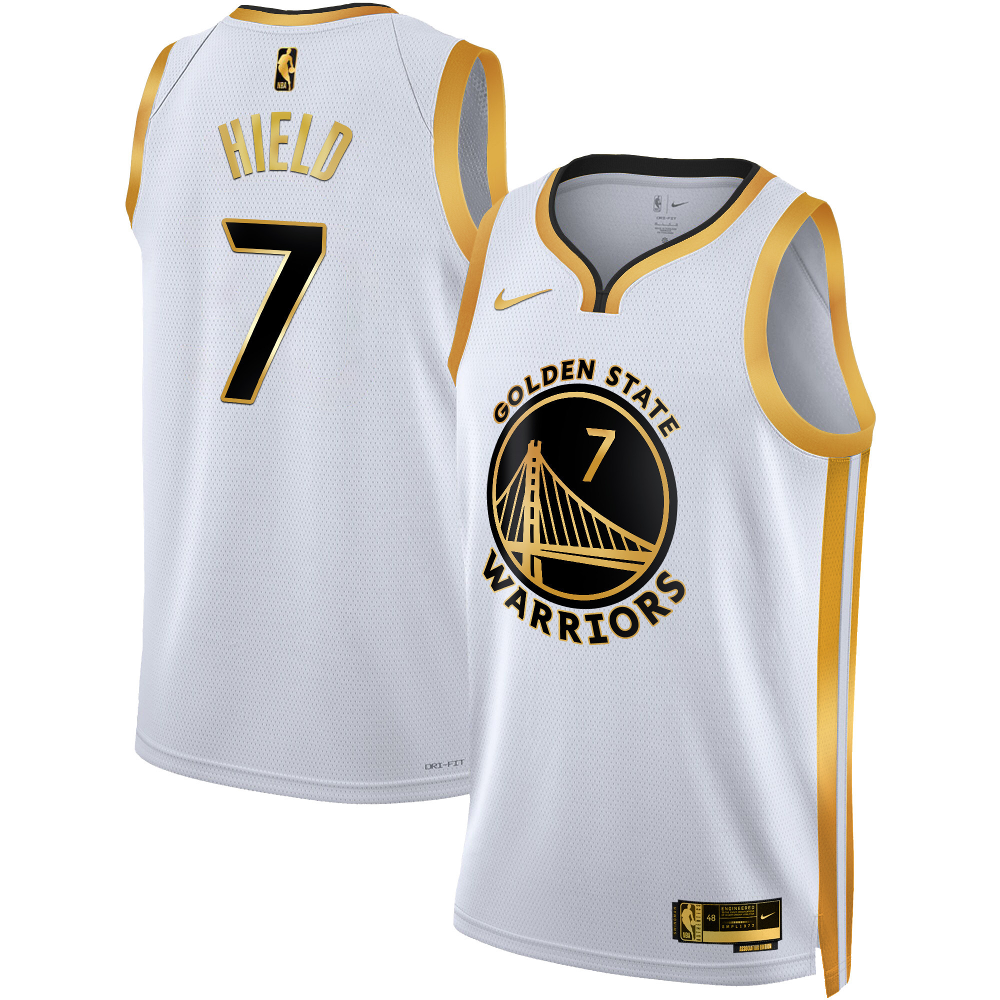 Buddy Hield Men's Golden State Warriors 2025 Swingman White Gold Jersey - All Stitched