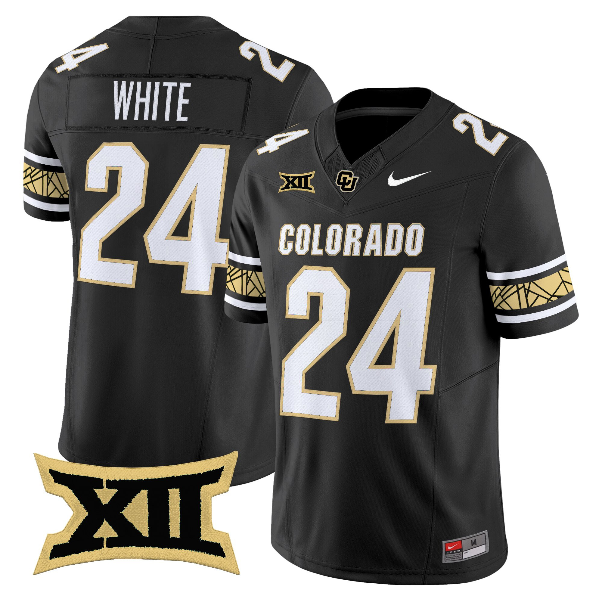 Byron White Men's Colorado Buffaloes 2025 Vapor Limited Black Jersey V2 - All Stitched