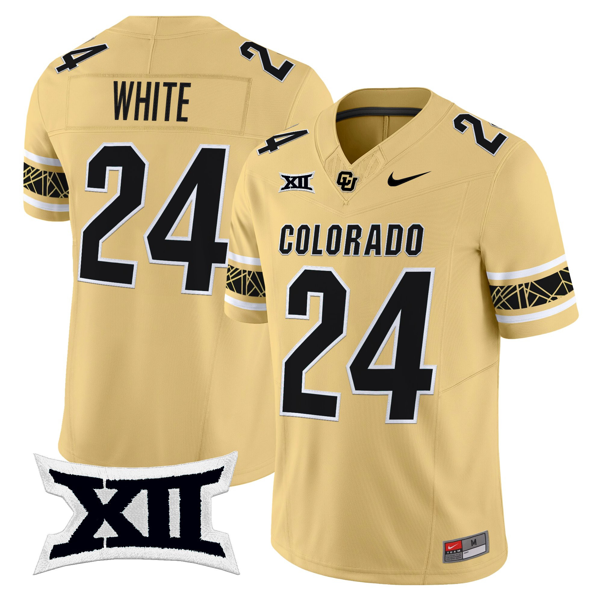 Byron White Men's Colorado Buffaloes 2025 Vapor Limited Gold Jersey V2 - All Stitched