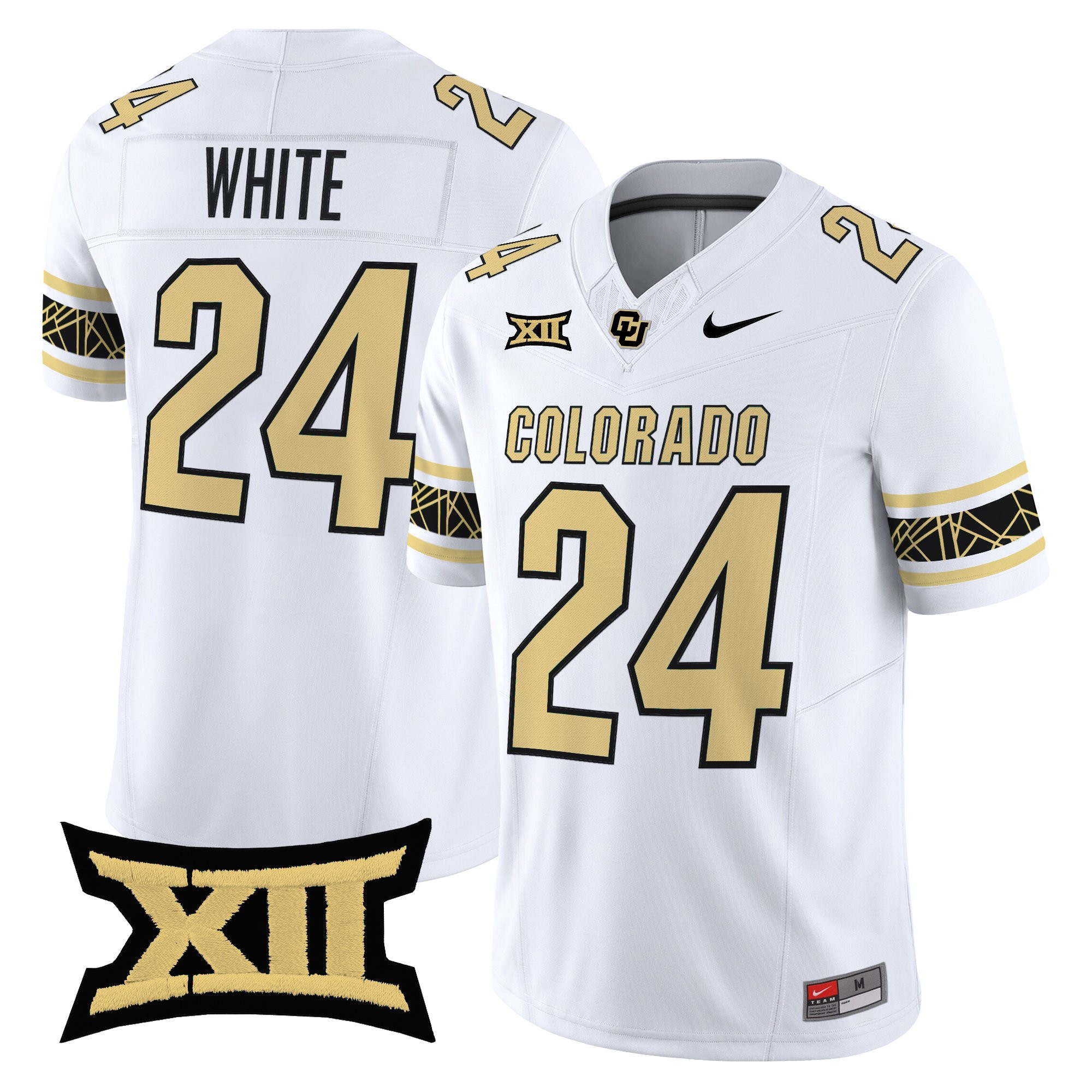 Byron White Men's Colorado Buffaloes 2025 Vapor Limited White Jersey V2 - All Stitched