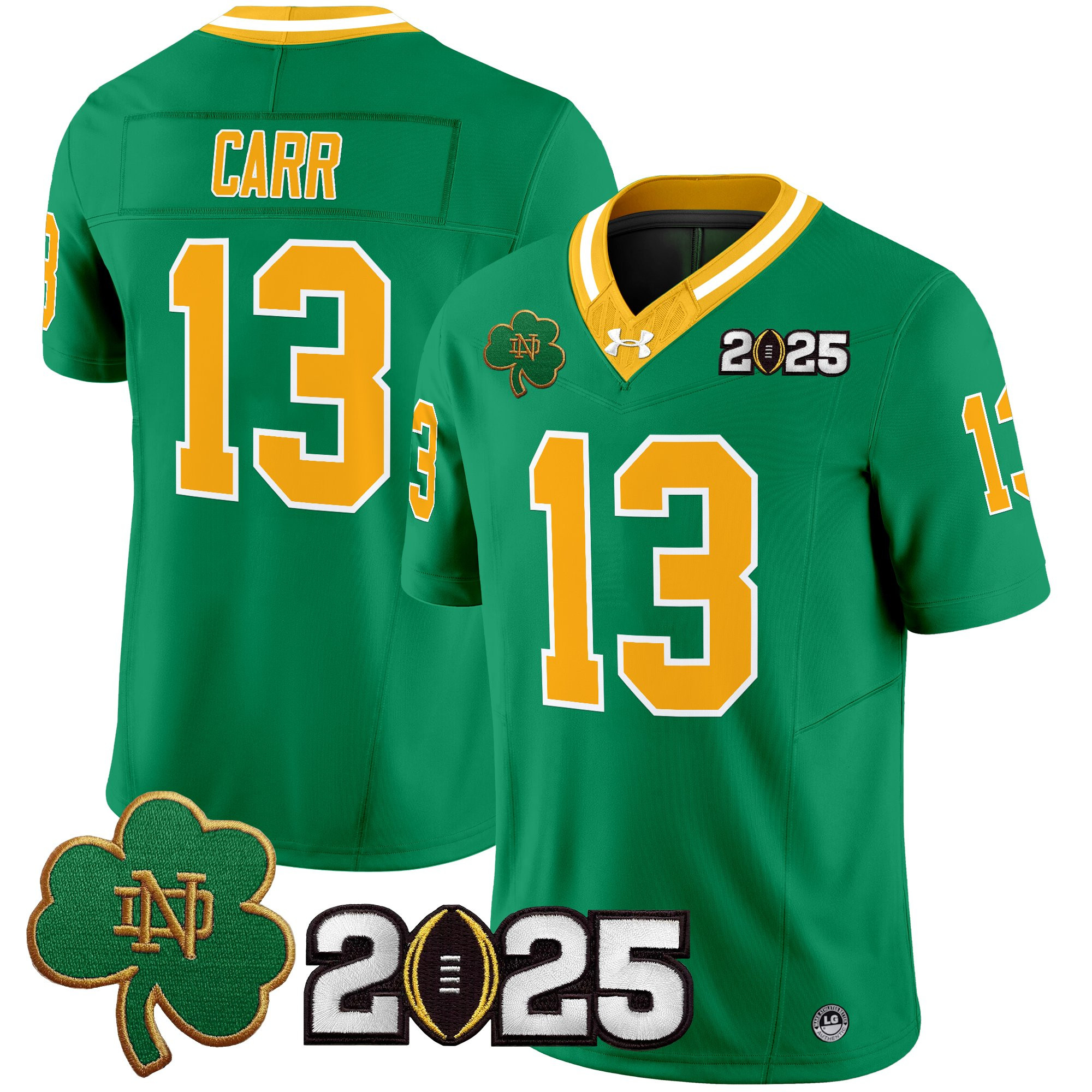 CJ Carr Men's Notre Dame Fighting Irish 2025 CFP Final Patch Vapor Limited Throwback Jersey - All Stitched