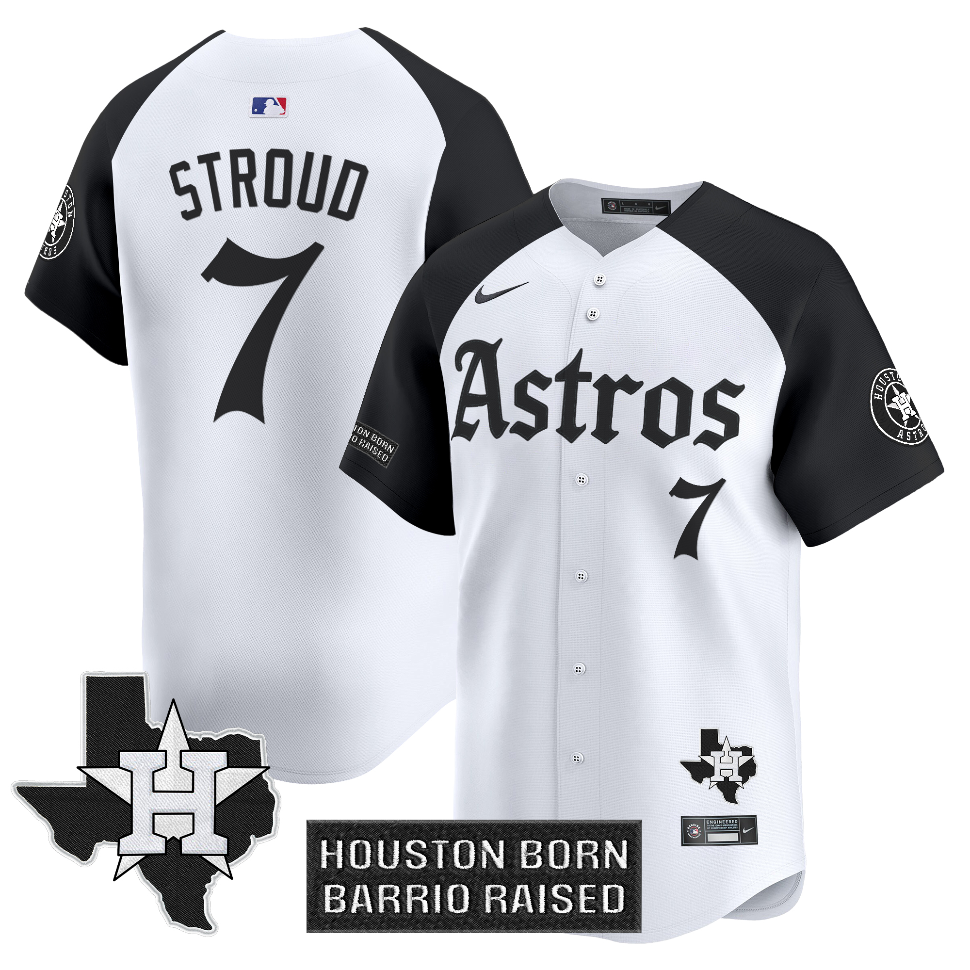 CJ Stroud Men's Houston Astros 'Gothic Edition Vapor Premier Limited Alternate Jersey - All Stitched