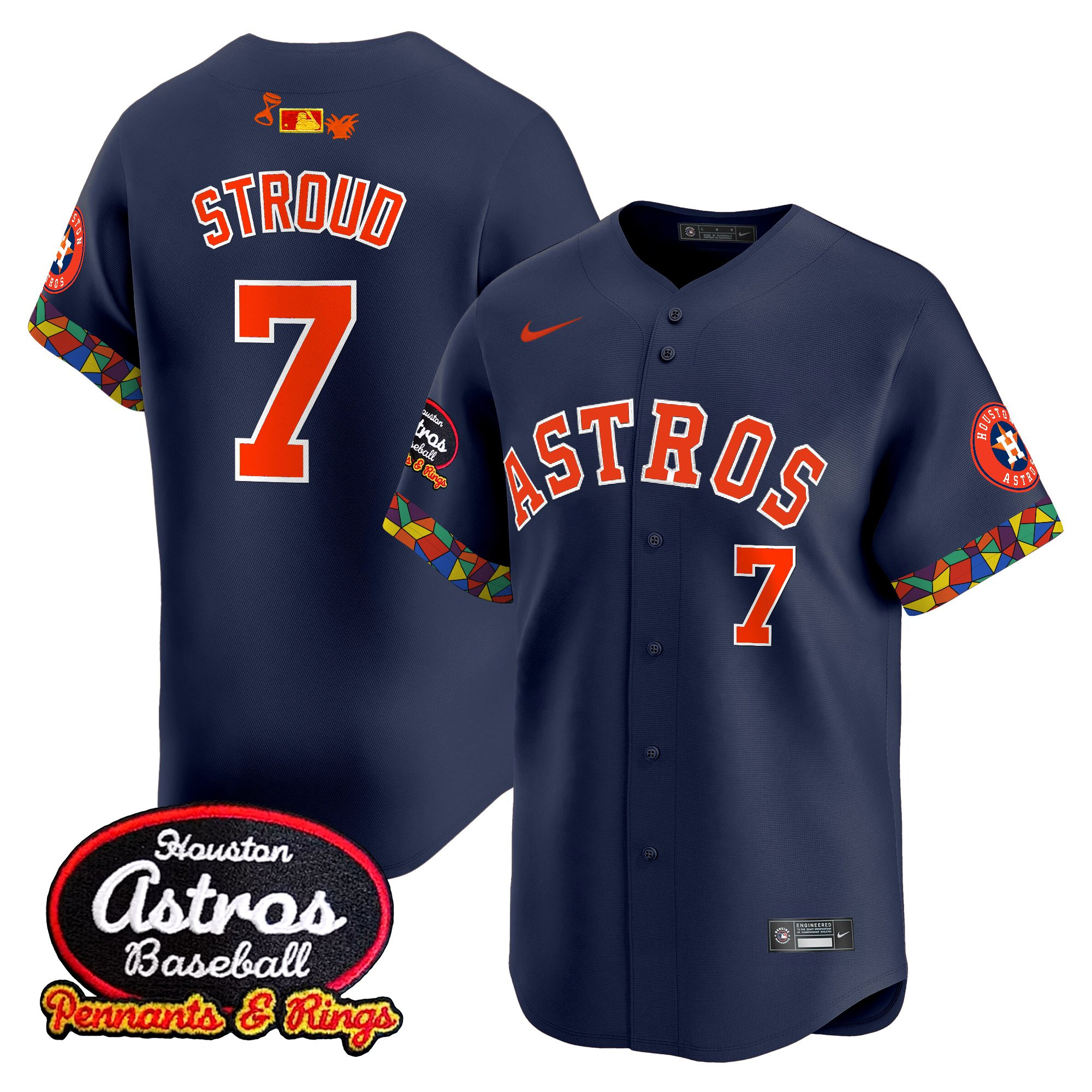 CJ Stroud Men's Houston Astros x El Tiempo Cantina Vapor Premier Limited Navy Jersey - All Stitched