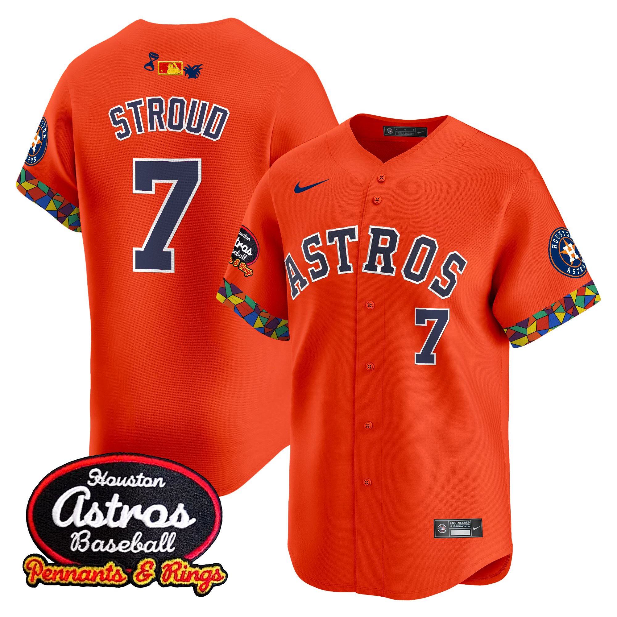 CJ Stroud Men's Houston Astros x El Tiempo Cantina Vapor Premier Limited Orange Jersey - All Stitched