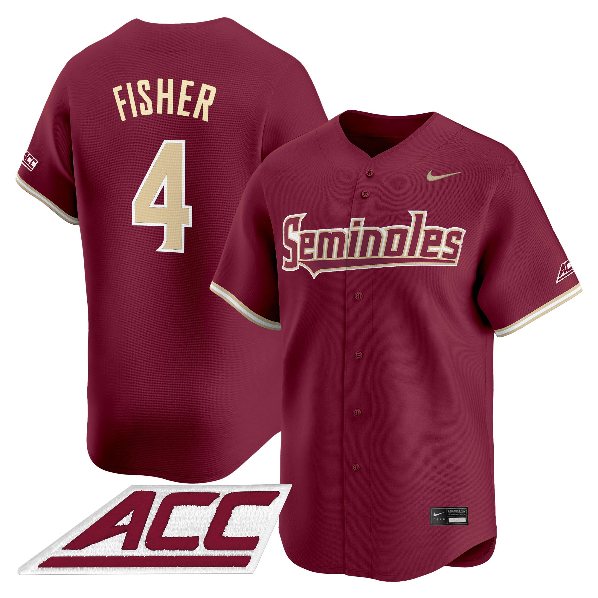 Cal Fisher Men's Florida State Seminoles 2025 Vapor Premier Limited Garnet Jersey - All Stitched