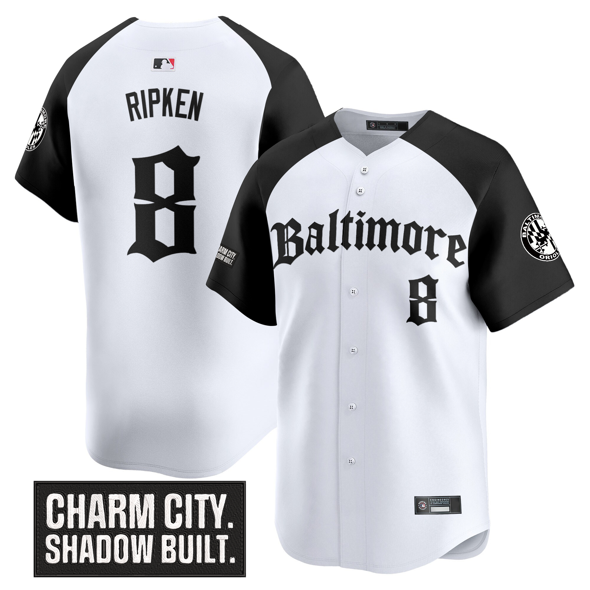 Cal Ripken Men's Baltimore Orioles 'Gothic Harbor Edition Vapor Premier Limited Alternate Jersey - All Stitched