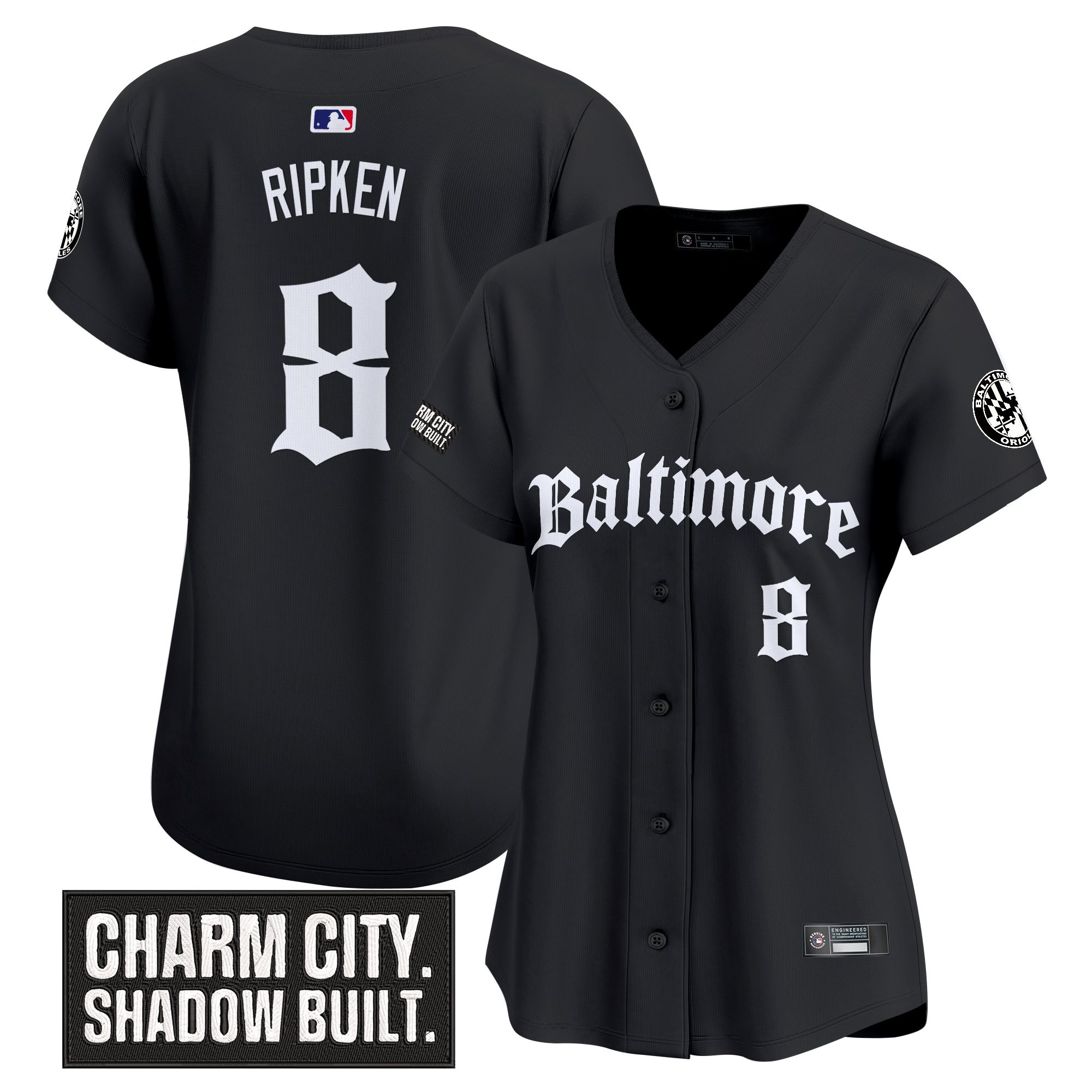 Cal Ripken Women's Baltimore Orioles Gothic Harbor Edition Vapor Premier Limited Black Jersey - All Stitched
