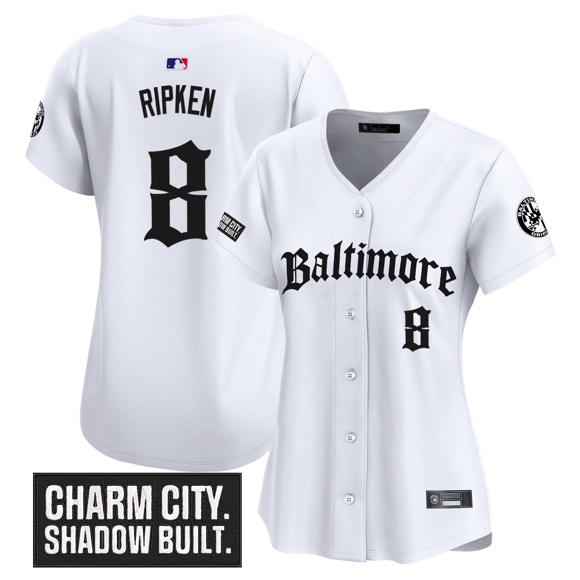 Cal Ripken Women's Baltimore Orioles Gothic Harbor Edition Vapor Premier Limited White Jersey - All Stitched
