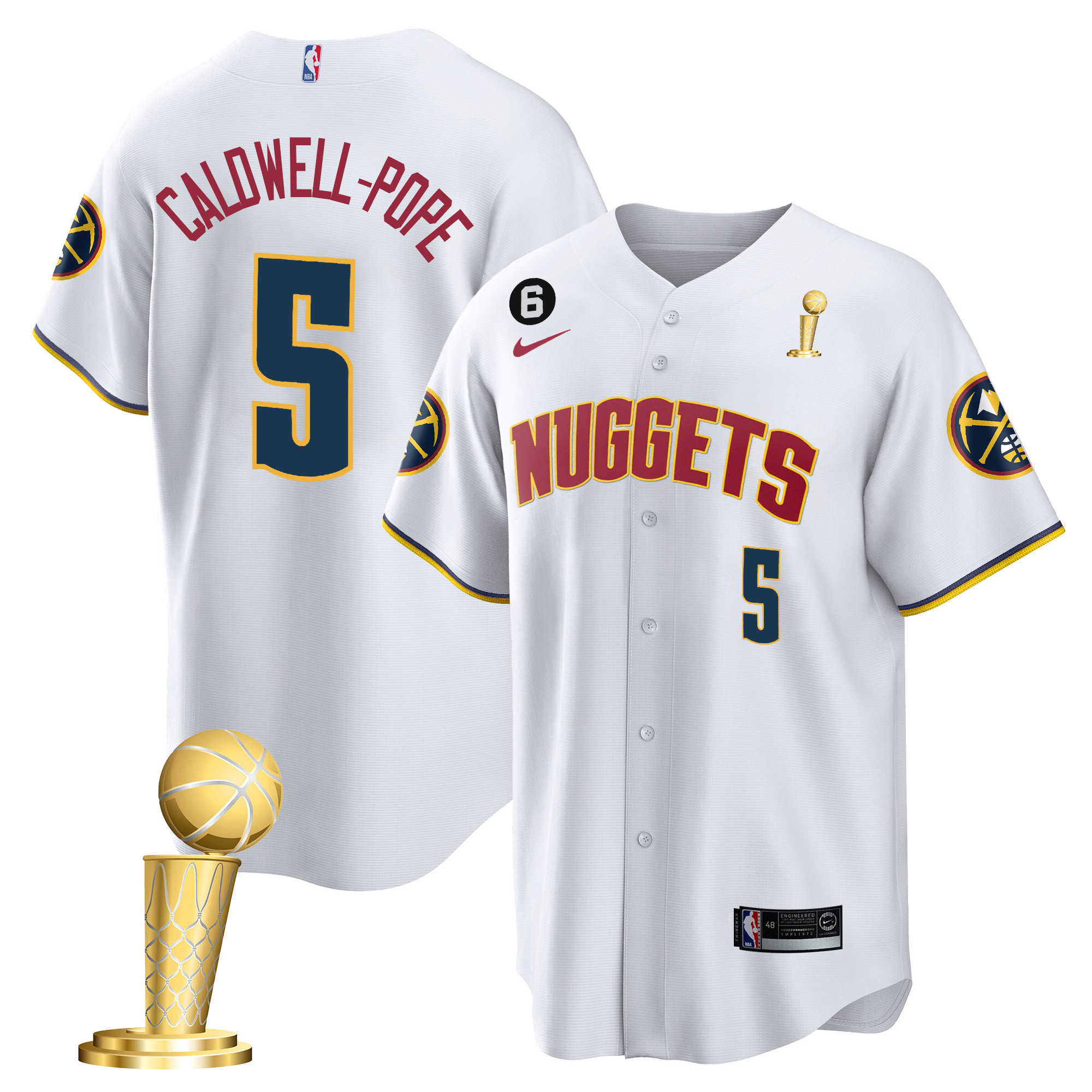Caldwell-Pope Men's Denver Nuggets 2023 Champions Cool Base Association Jersey - All Stitched